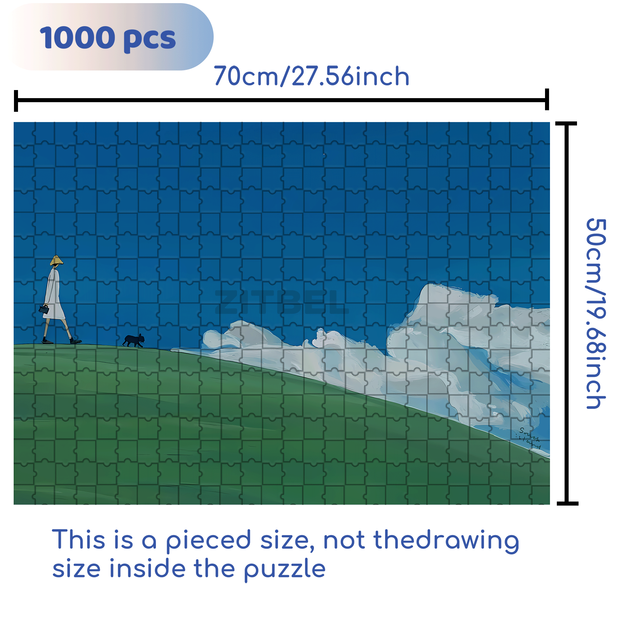 Cloud Walk 500pcs/1000pcs Jigsaw Puzzle, Scratch-Resistant, Interactive Family Game & Brain-Boosting DIY Decor, Perfect for Halloween, Christmas & New Year Gifts, Family Puzzle Game