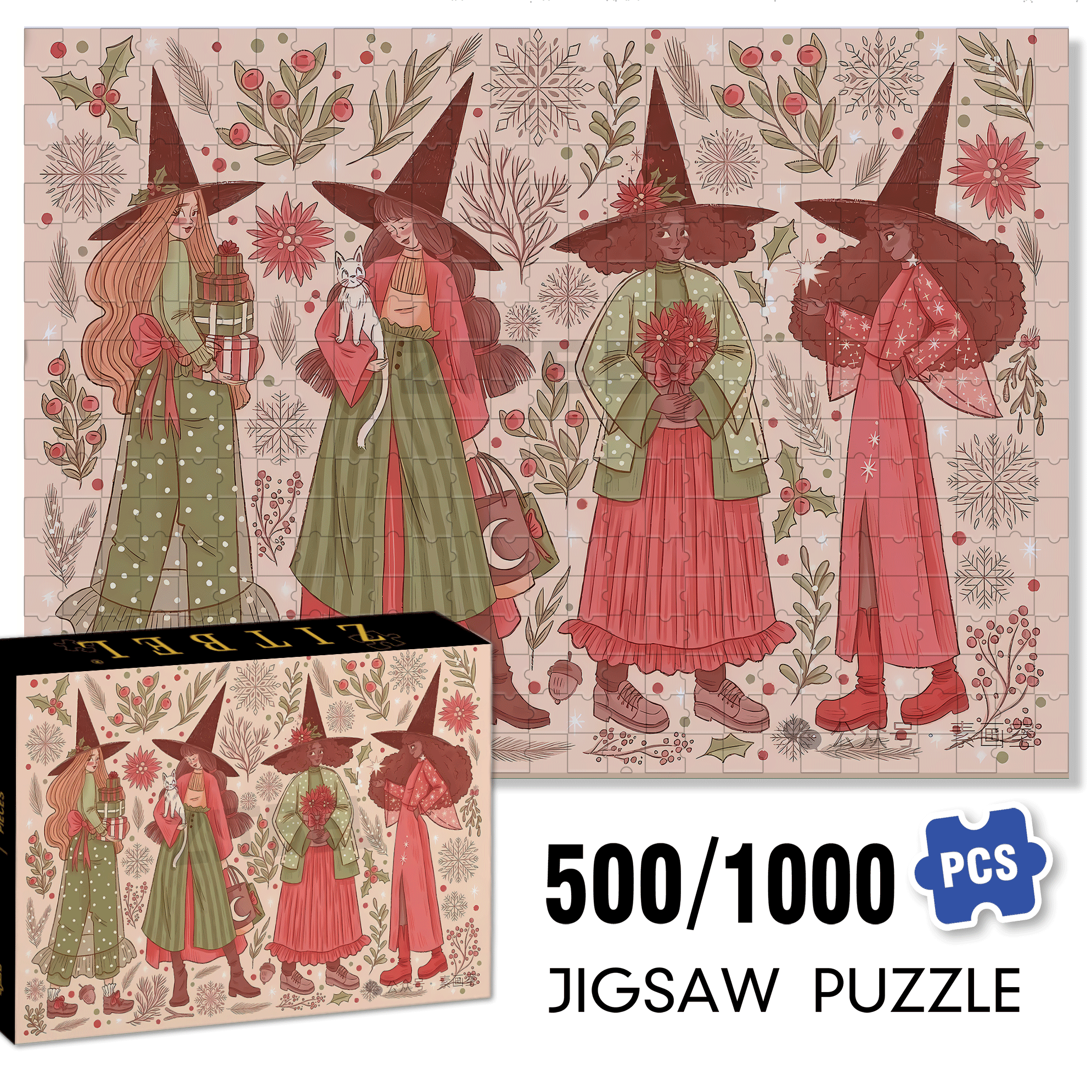 Diary Of An Apprentice Witch's Life 500pcs/1000pcs Jigsaw Puzzle, Scratch-Resistant, Interactive Family Game & Brain-Boosting DIY Decor, Perfect for Halloween, Christmas & New Year Gifts, Family Puzzle Game
