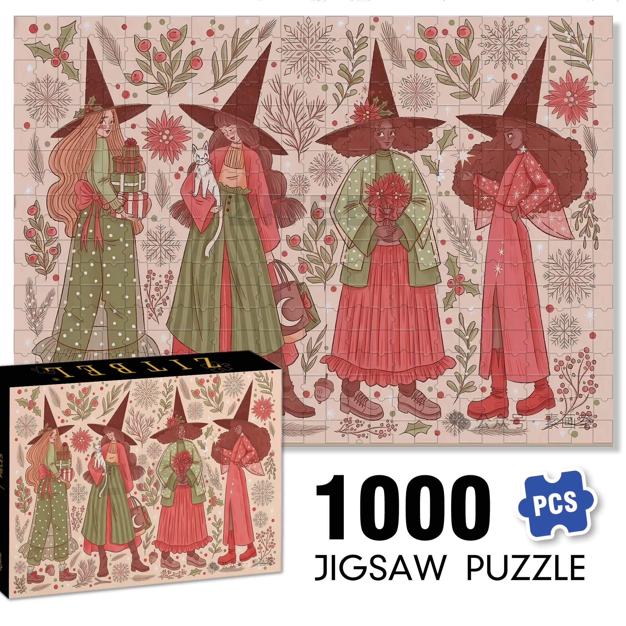 Diary Of An Apprentice Witch's Life 500pcs/1000pcs Jigsaw Puzzle, Scratch-Resistant, Interactive Family Game & Brain-Boosting DIY Decor, Perfect for Halloween, Christmas & New Year Gifts, Family Puzzle Game