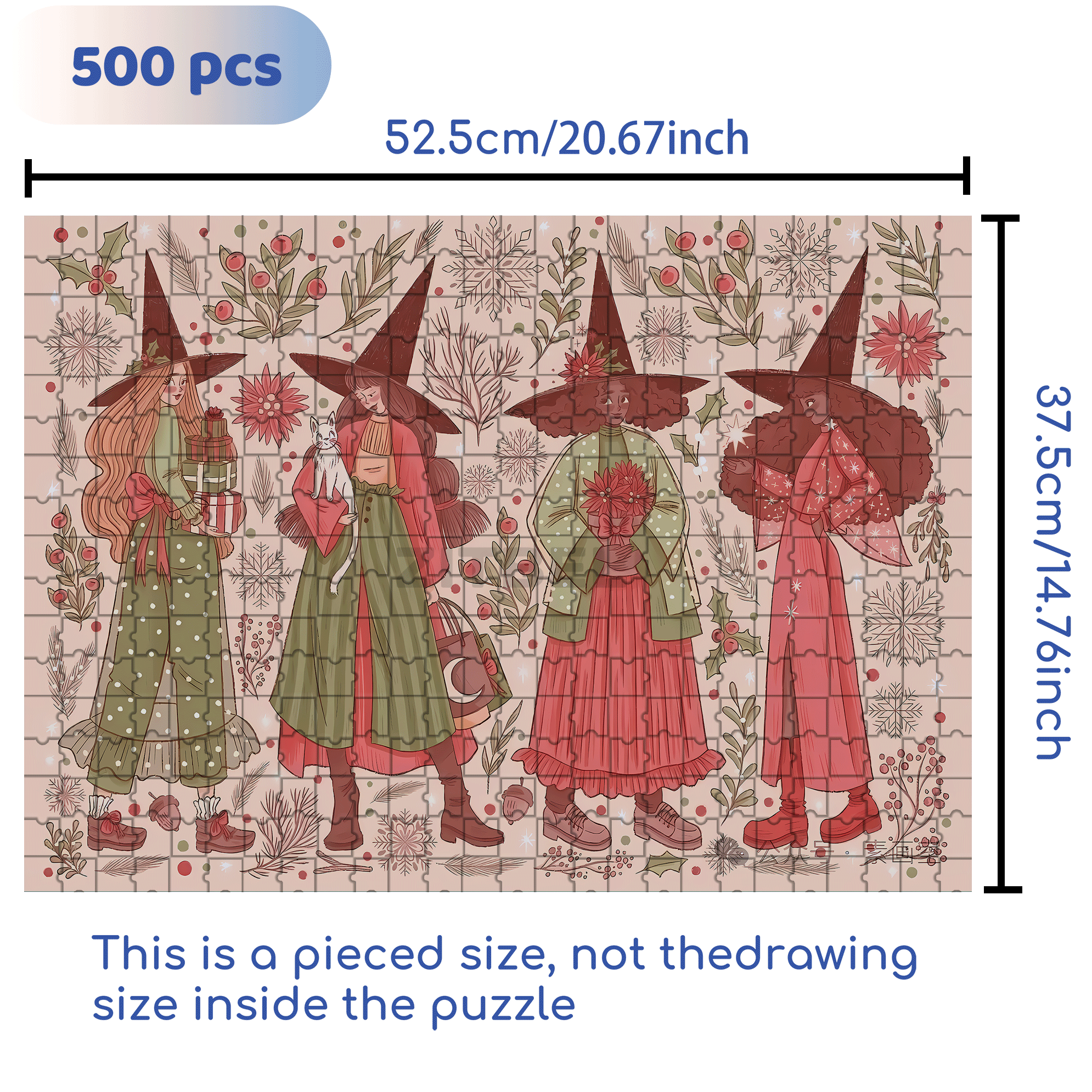 Diary Of An Apprentice Witch's Life 500pcs/1000pcs Jigsaw Puzzle, Scratch-Resistant, Interactive Family Game & Brain-Boosting DIY Decor, Perfect for Halloween, Christmas & New Year Gifts, Family Puzzle Game