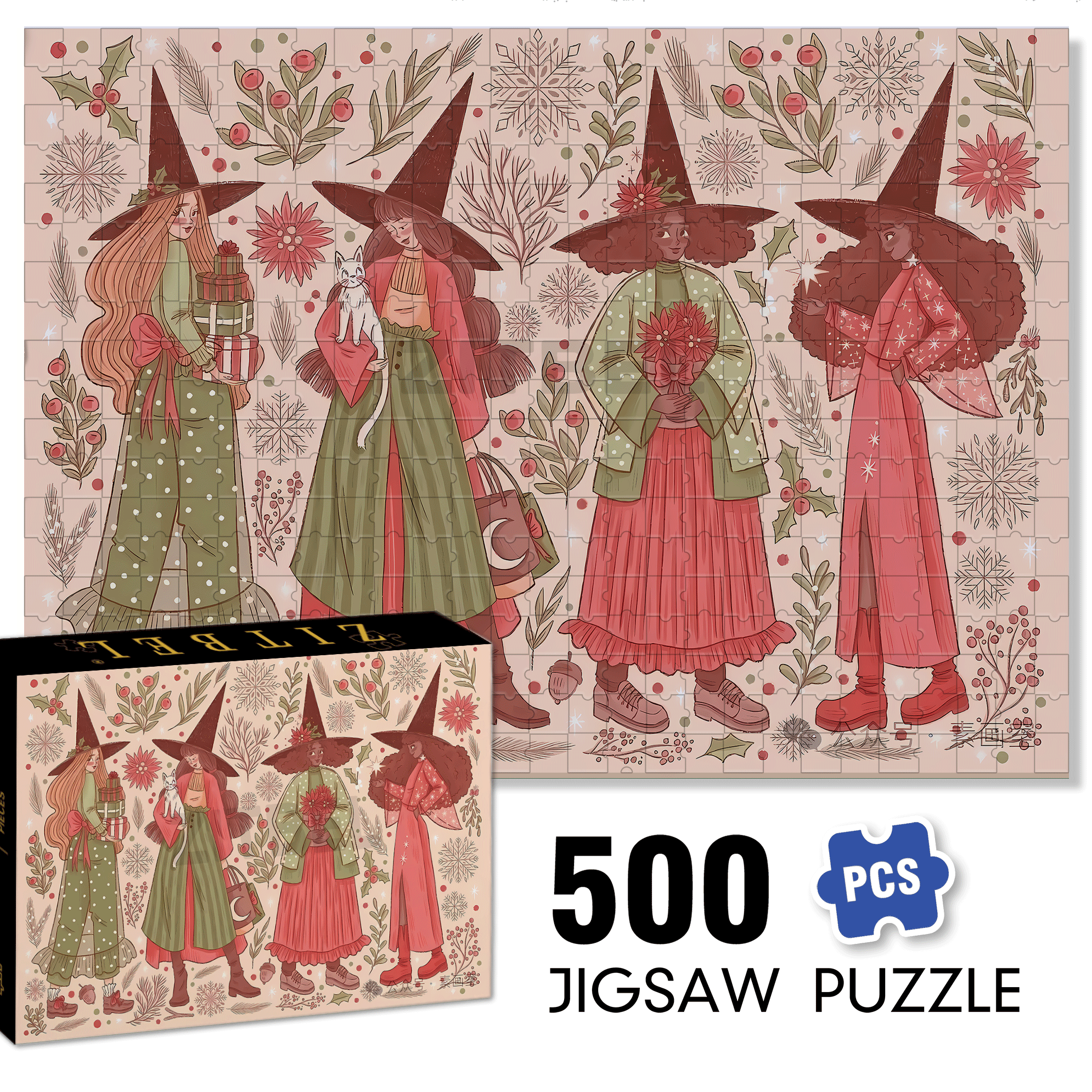 Diary Of An Apprentice Witch's Life 500pcs/1000pcs Jigsaw Puzzle, Scratch-Resistant, Interactive Family Game & Brain-Boosting DIY Decor, Perfect for Halloween, Christmas & New Year Gifts, Family Puzzle Game