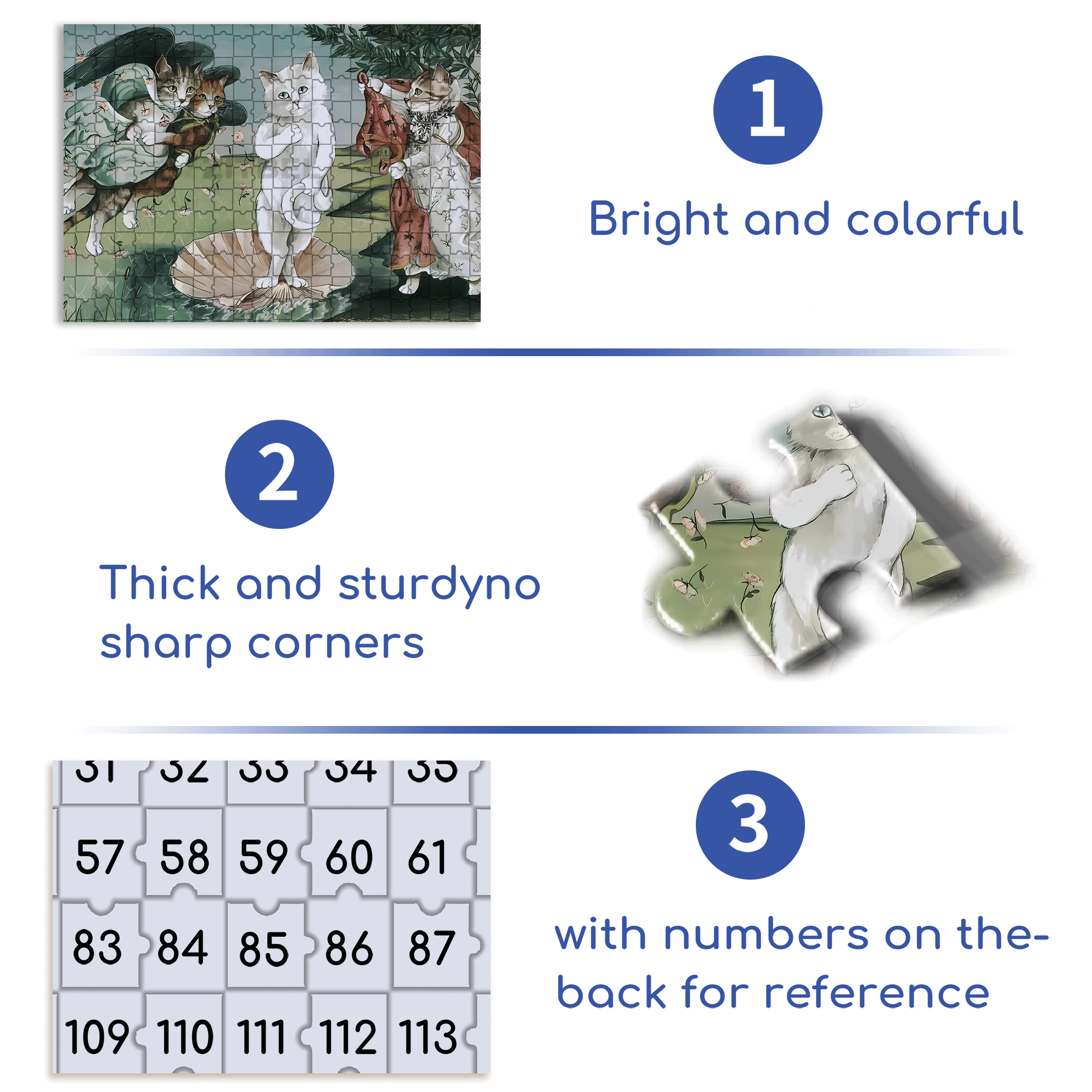 Fantastic Encounter between Cats and World Famous Paintings 19 500pcs/1000pcs Jigsaw Puzzle, Scratch-Resistant, Interactive Family Game & Brain-Boosting DIY Decor, Perfect for Halloween, Christmas & New Year Gifts, Family Puzzle Game