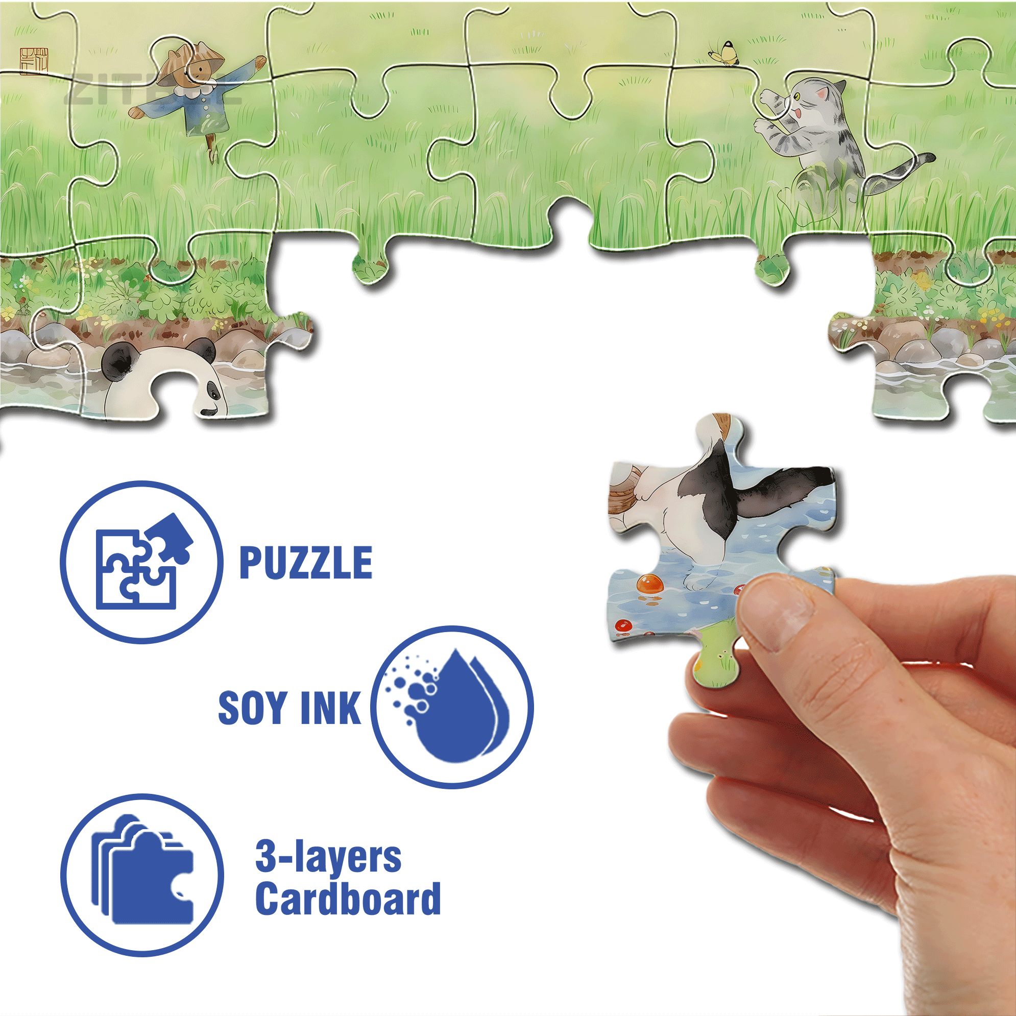 Field Fun 500pcs/1000pcs Jigsaw Puzzle, Scratch-Resistant, Interactive Family Game & Brain-Boosting DIY Decor, Perfect for Halloween, Christmas & New Year Gifts, Family Puzzle Game