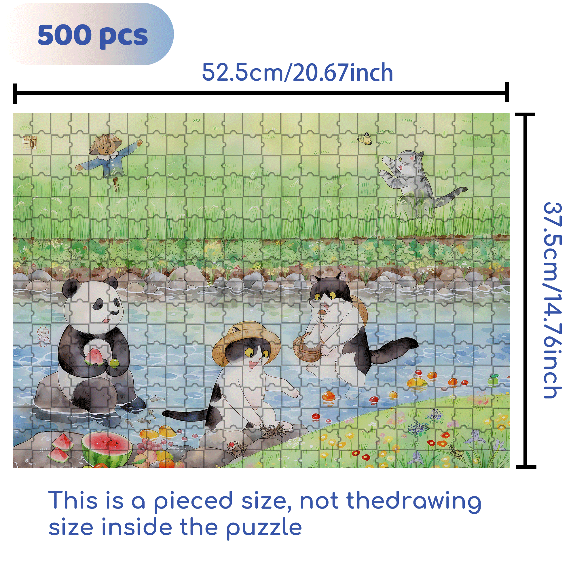 Field Fun 500pcs/1000pcs Jigsaw Puzzle, Scratch-Resistant, Interactive Family Game & Brain-Boosting DIY Decor, Perfect for Halloween, Christmas & New Year Gifts, Family Puzzle Game