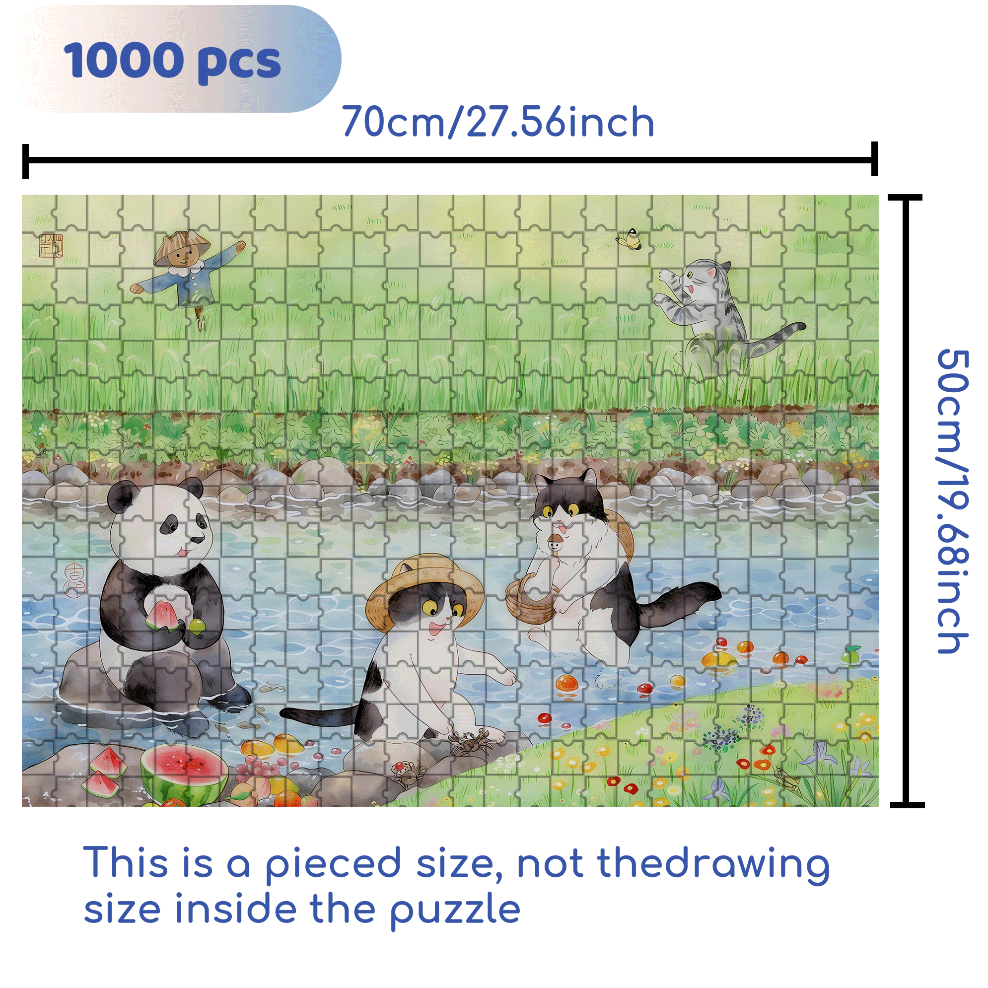 Field Fun 500pcs/1000pcs Jigsaw Puzzle, Scratch-Resistant, Interactive Family Game & Brain-Boosting DIY Decor, Perfect for Halloween, Christmas & New Year Gifts, Family Puzzle Game