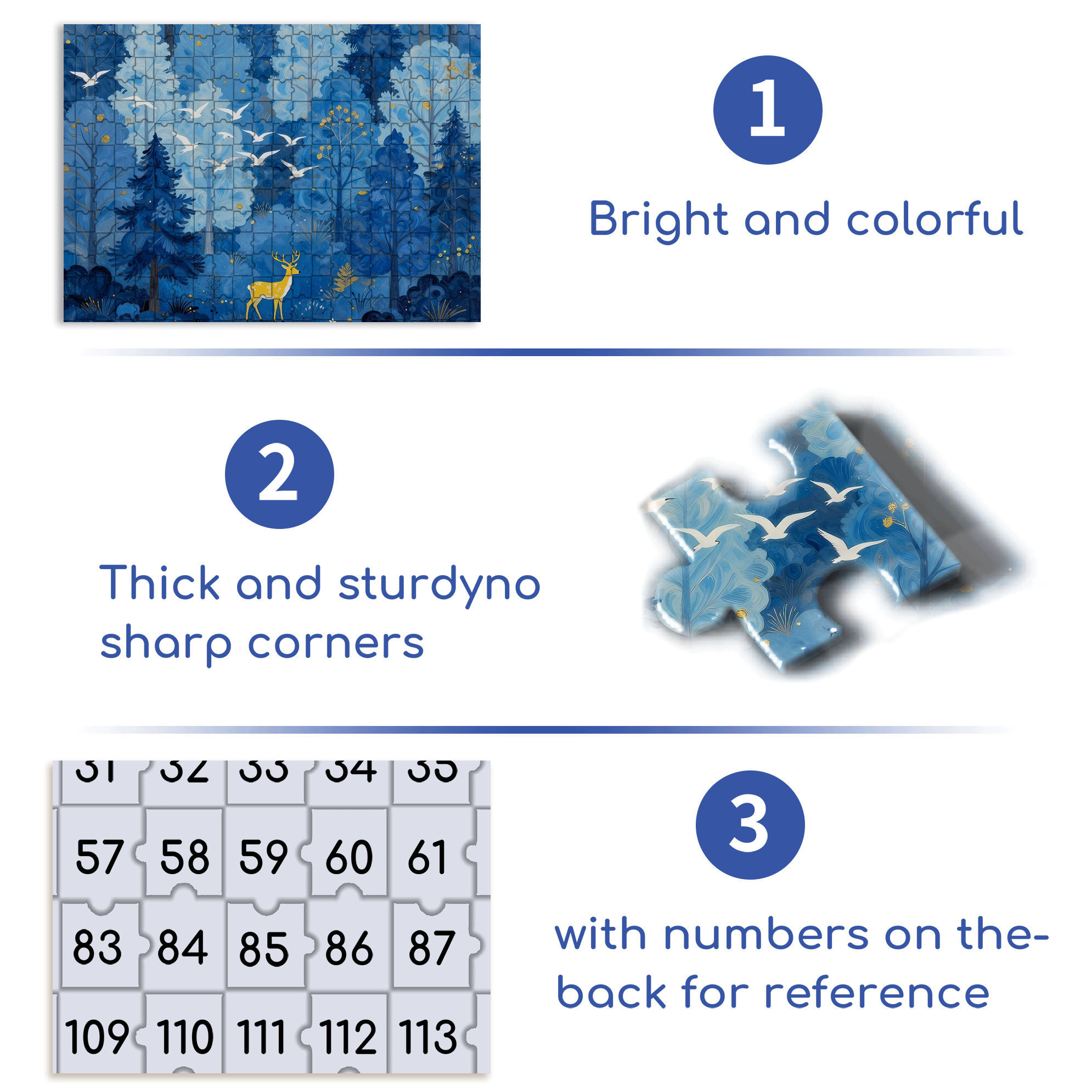 Forest Deer 500pcs/1000pcs Jigsaw Puzzle, Scratch-Resistant, Interactive Family Game & Brain-Boosting DIY Decor, Perfect for Halloween, Christmas & New Year Gifts, Family Puzzle Game