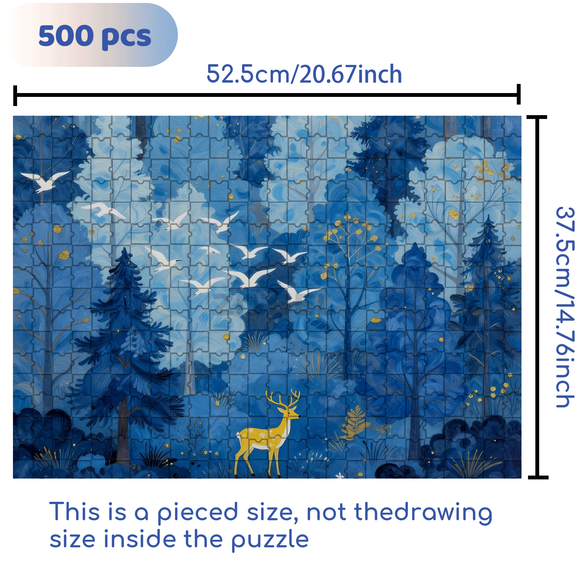 Forest Deer 500pcs/1000pcs Jigsaw Puzzle, Scratch-Resistant, Interactive Family Game & Brain-Boosting DIY Decor, Perfect for Halloween, Christmas & New Year Gifts, Family Puzzle Game
