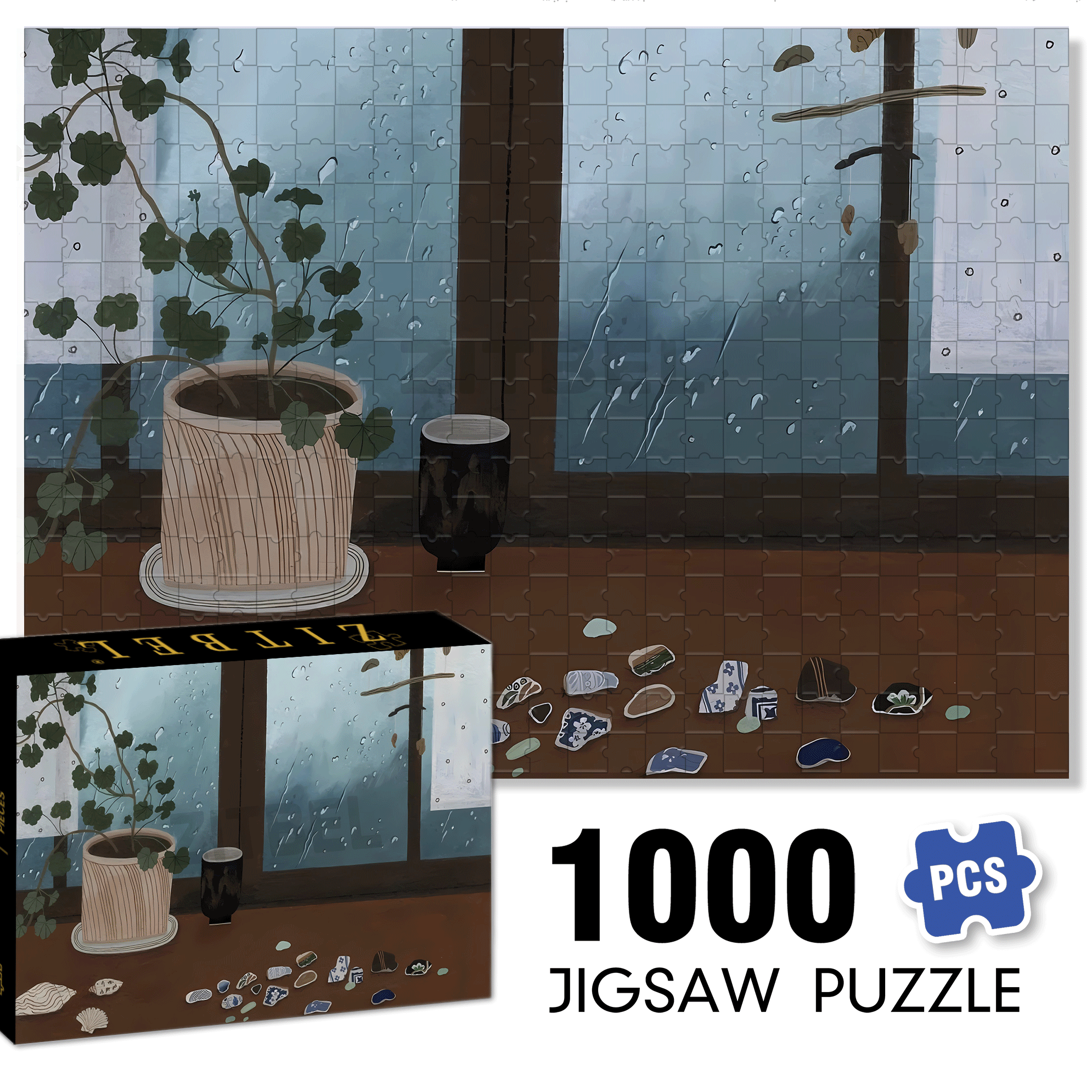 Fragments of Time 500pcs/1000pcs Jigsaw Puzzle, Scratch-Resistant, Interactive Family Game & Brain-Boosting DIY Decor, Perfect for Halloween, Christmas & New Year Gifts, Family Puzzle Game