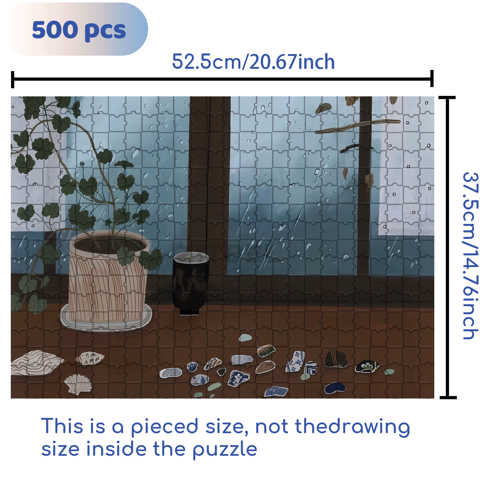 Fragments of Time 500pcs/1000pcs Jigsaw Puzzle, Scratch-Resistant, Interactive Family Game & Brain-Boosting DIY Decor, Perfect for Halloween, Christmas & New Year Gifts, Family Puzzle Game