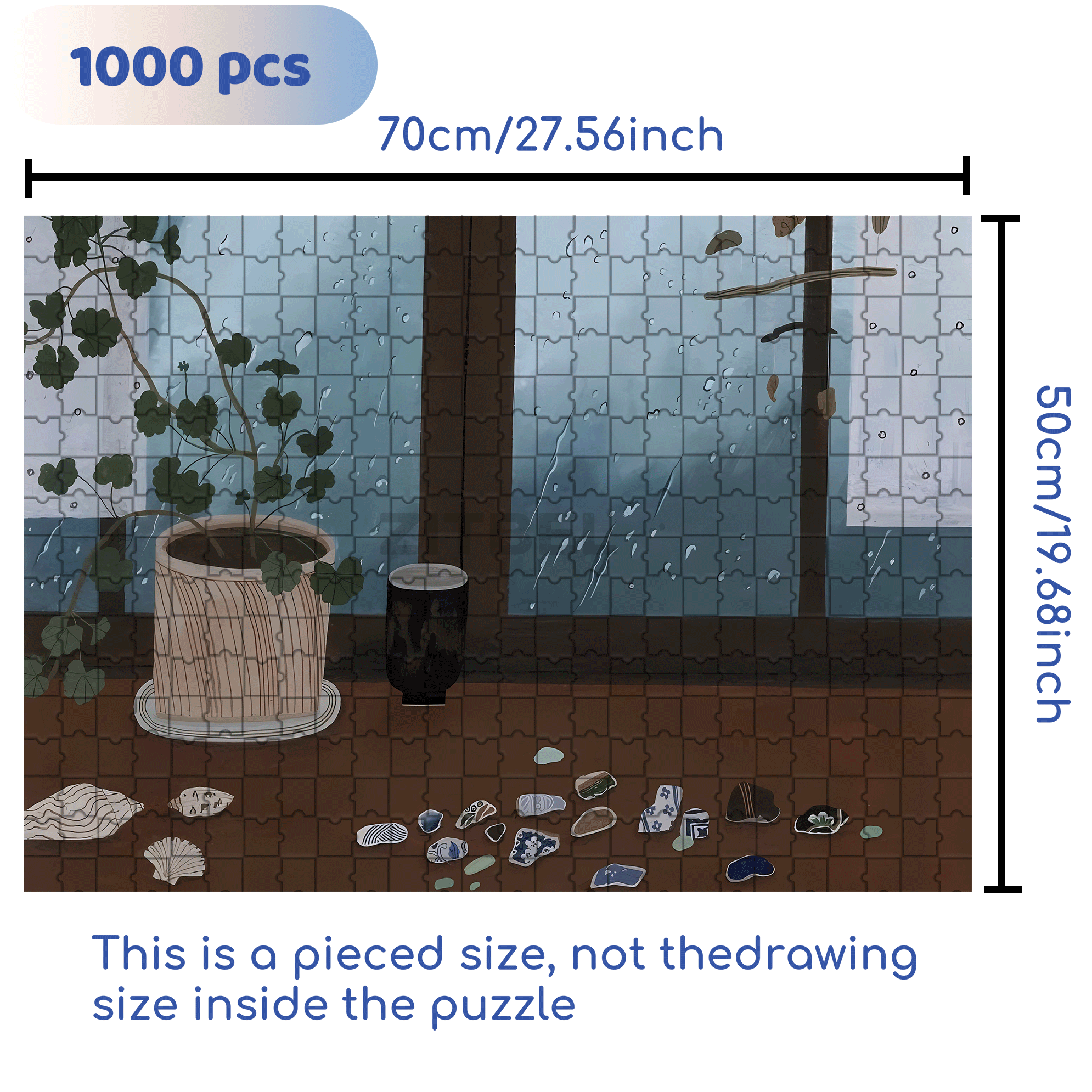 Fragments of Time 500pcs/1000pcs Jigsaw Puzzle, Scratch-Resistant, Interactive Family Game & Brain-Boosting DIY Decor, Perfect for Halloween, Christmas & New Year Gifts, Family Puzzle Game