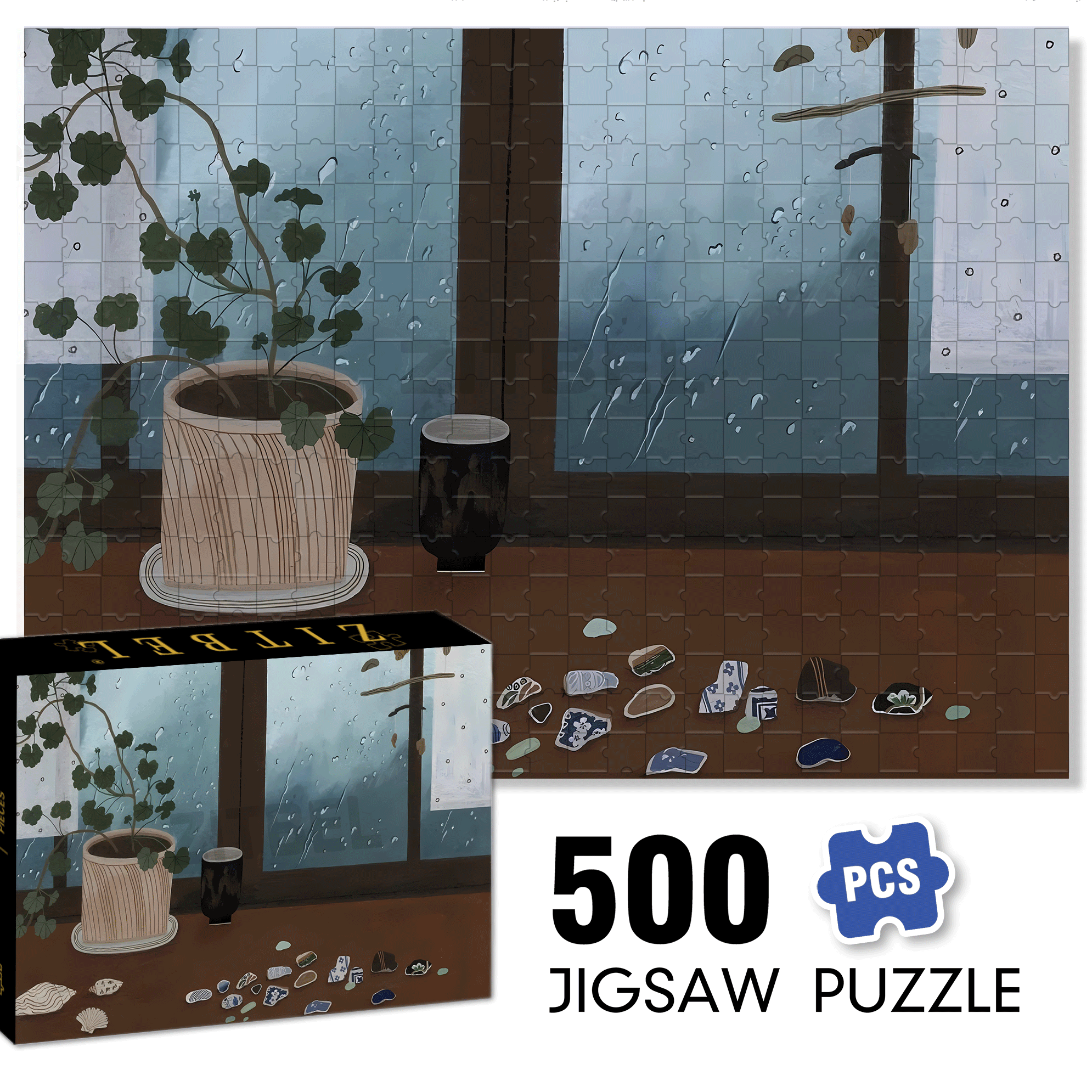 Fragments of Time 500pcs/1000pcs Jigsaw Puzzle, Scratch-Resistant, Interactive Family Game & Brain-Boosting DIY Decor, Perfect for Halloween, Christmas & New Year Gifts, Family Puzzle Game