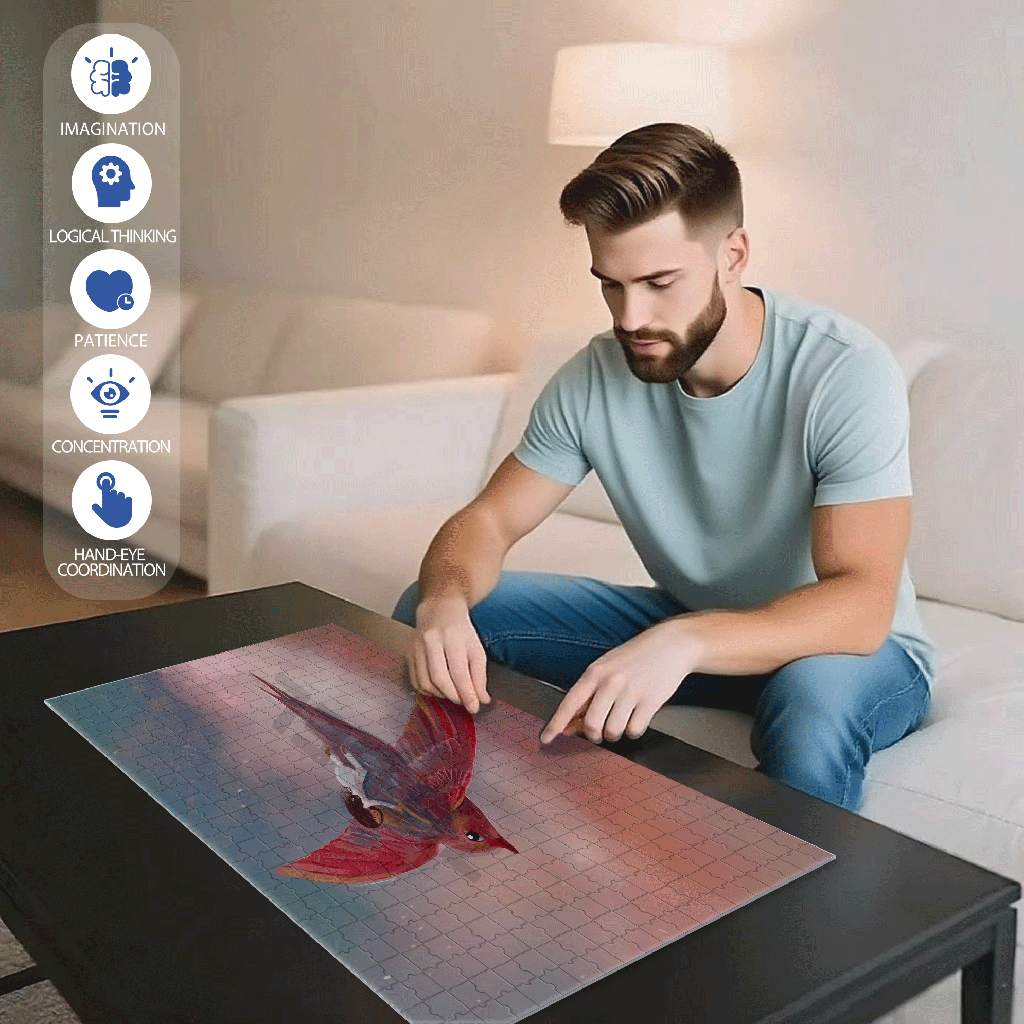 Free Flying 2 500pcs/1000pcs Jigsaw Puzzle, Scratch-Resistant, Interactive Family Game & Brain-Boosting DIY Decor, Perfect for Halloween, Christmas & New Year Gifts, Family Puzzle Game