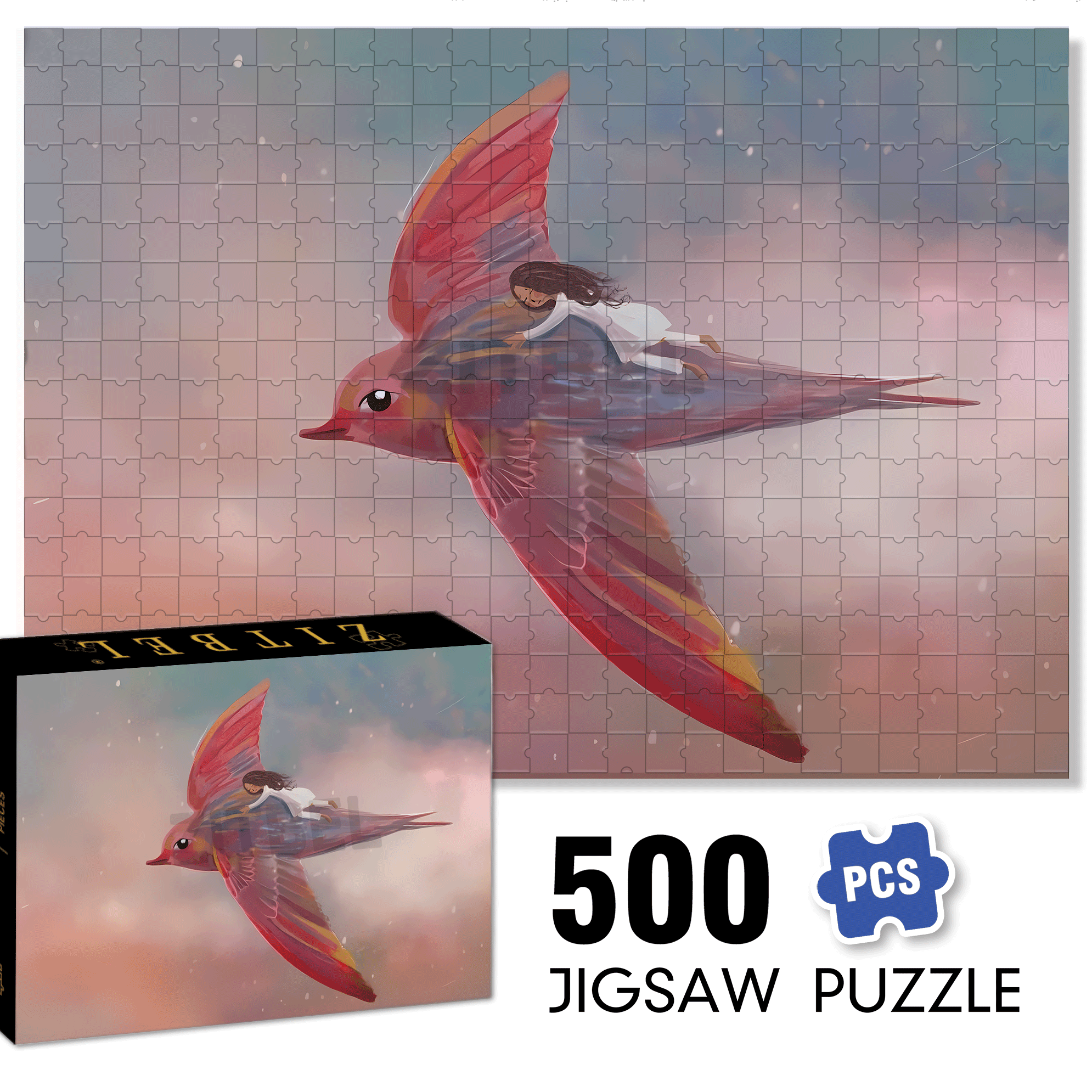 Free Flying 2 500pcs/1000pcs Jigsaw Puzzle, Scratch-Resistant, Interactive Family Game & Brain-Boosting DIY Decor, Perfect for Halloween, Christmas & New Year Gifts, Family Puzzle Game