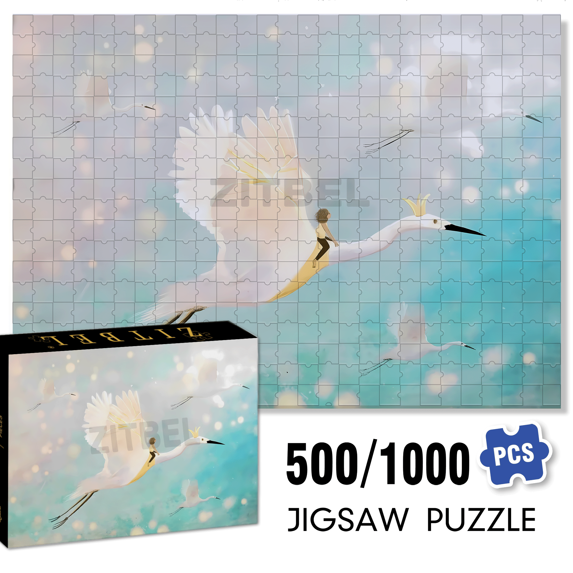 Free Flying 500pcs/1000pcs Jigsaw Puzzle, Scratch-Resistant, Interactive Family Game & Brain-Boosting DIY Decor, Perfect for Halloween, Christmas & New Year Gifts, Family Puzzle Game