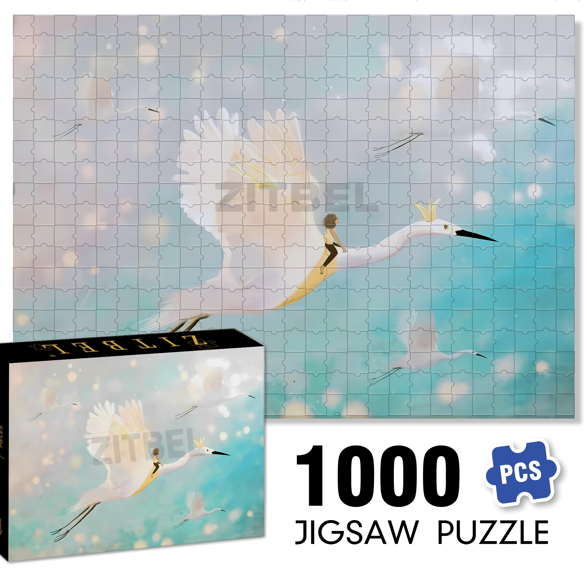 Free Flying 500pcs/1000pcs Jigsaw Puzzle, Scratch-Resistant, Interactive Family Game & Brain-Boosting DIY Decor, Perfect for Halloween, Christmas & New Year Gifts, Family Puzzle Game