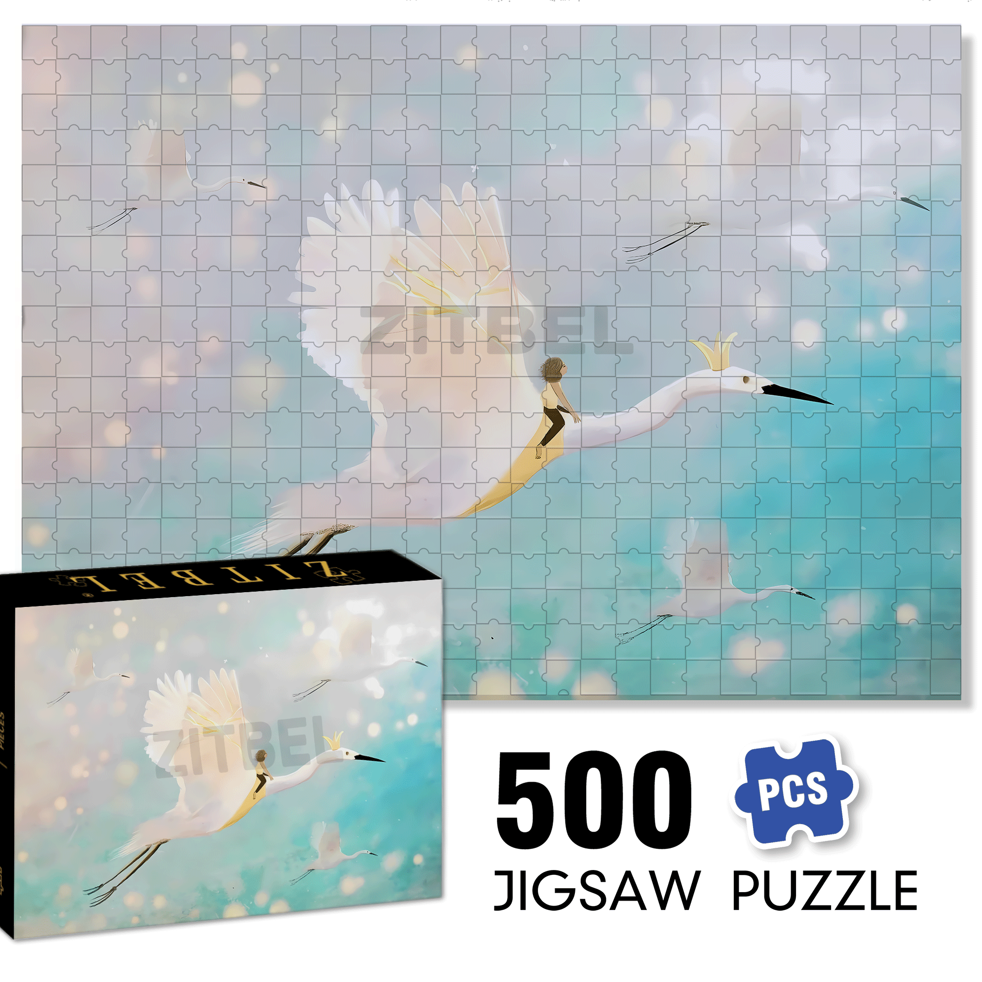 Free Flying 500pcs/1000pcs Jigsaw Puzzle, Scratch-Resistant, Interactive Family Game & Brain-Boosting DIY Decor, Perfect for Halloween, Christmas & New Year Gifts, Family Puzzle Game
