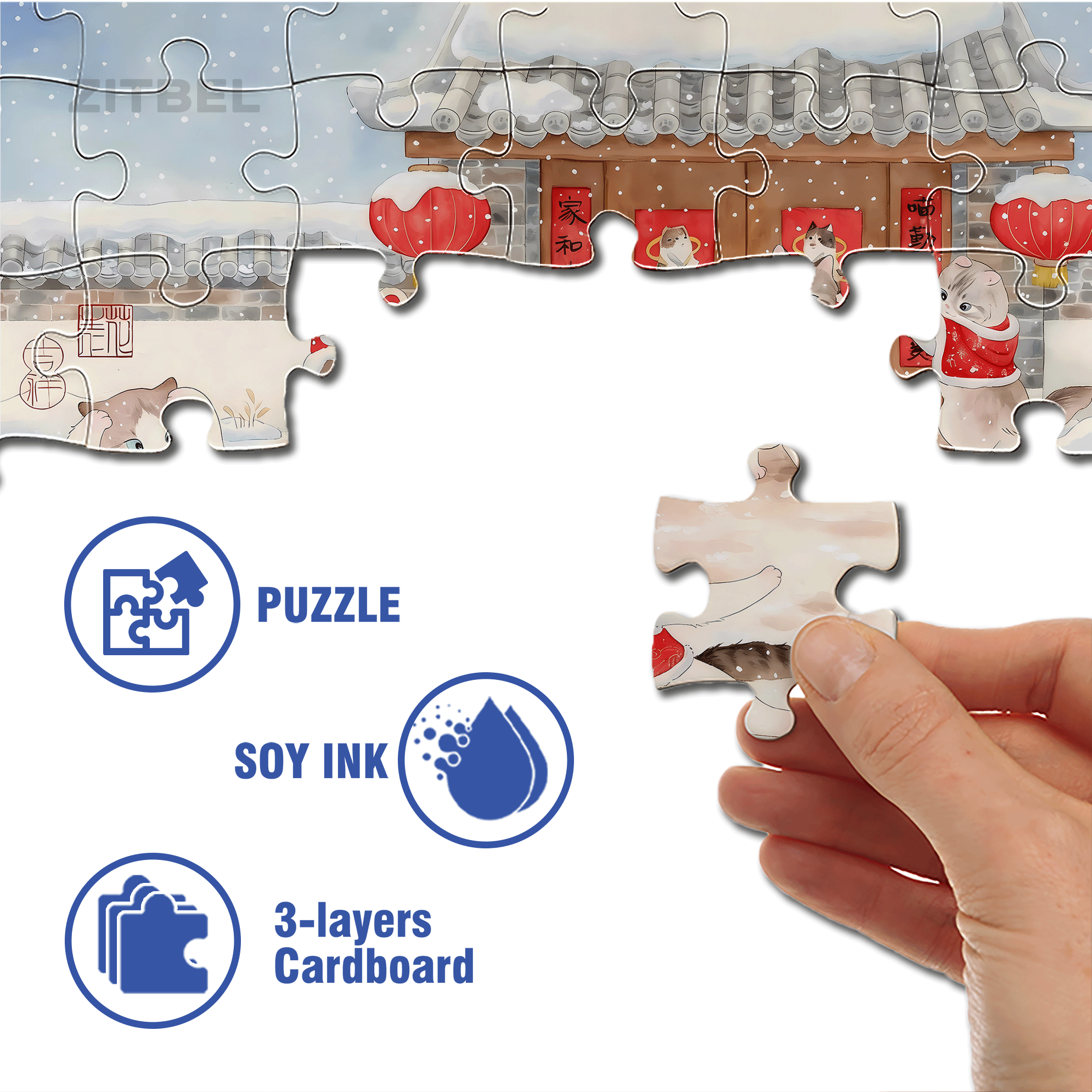 Light Firecrackers 500pcs/1000pcs Jigsaw Puzzle, Scratch-Resistant, Interactive Family Game & Brain-Boosting DIY Decor, Perfect for Halloween, Christmas & New Year Gifts, Family Puzzle Game