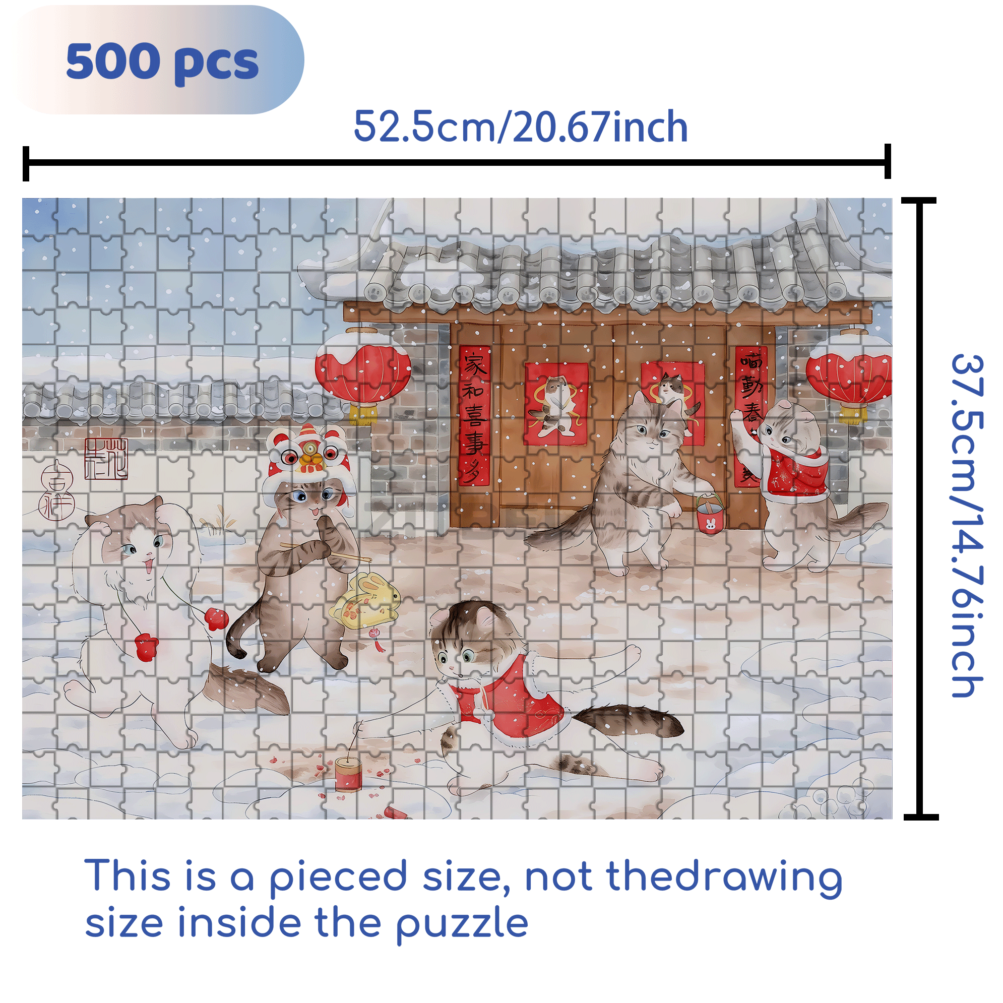 Light Firecrackers 500pcs/1000pcs Jigsaw Puzzle, Scratch-Resistant, Interactive Family Game & Brain-Boosting DIY Decor, Perfect for Halloween, Christmas & New Year Gifts, Family Puzzle Game