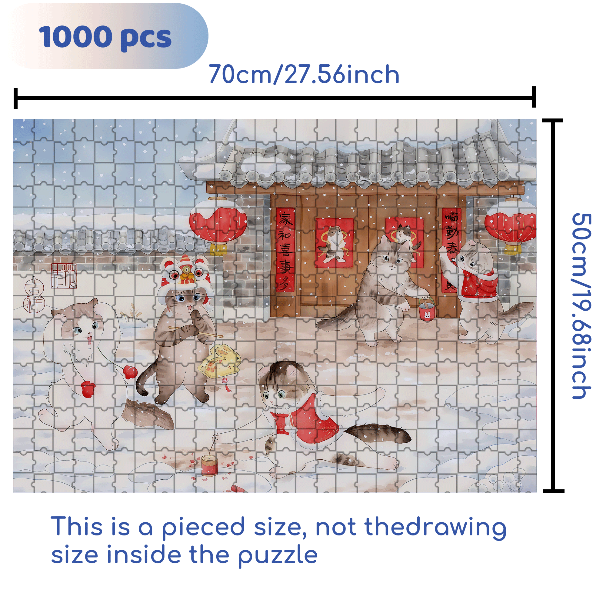 Light Firecrackers 500pcs/1000pcs Jigsaw Puzzle, Scratch-Resistant, Interactive Family Game & Brain-Boosting DIY Decor, Perfect for Halloween, Christmas & New Year Gifts, Family Puzzle Game