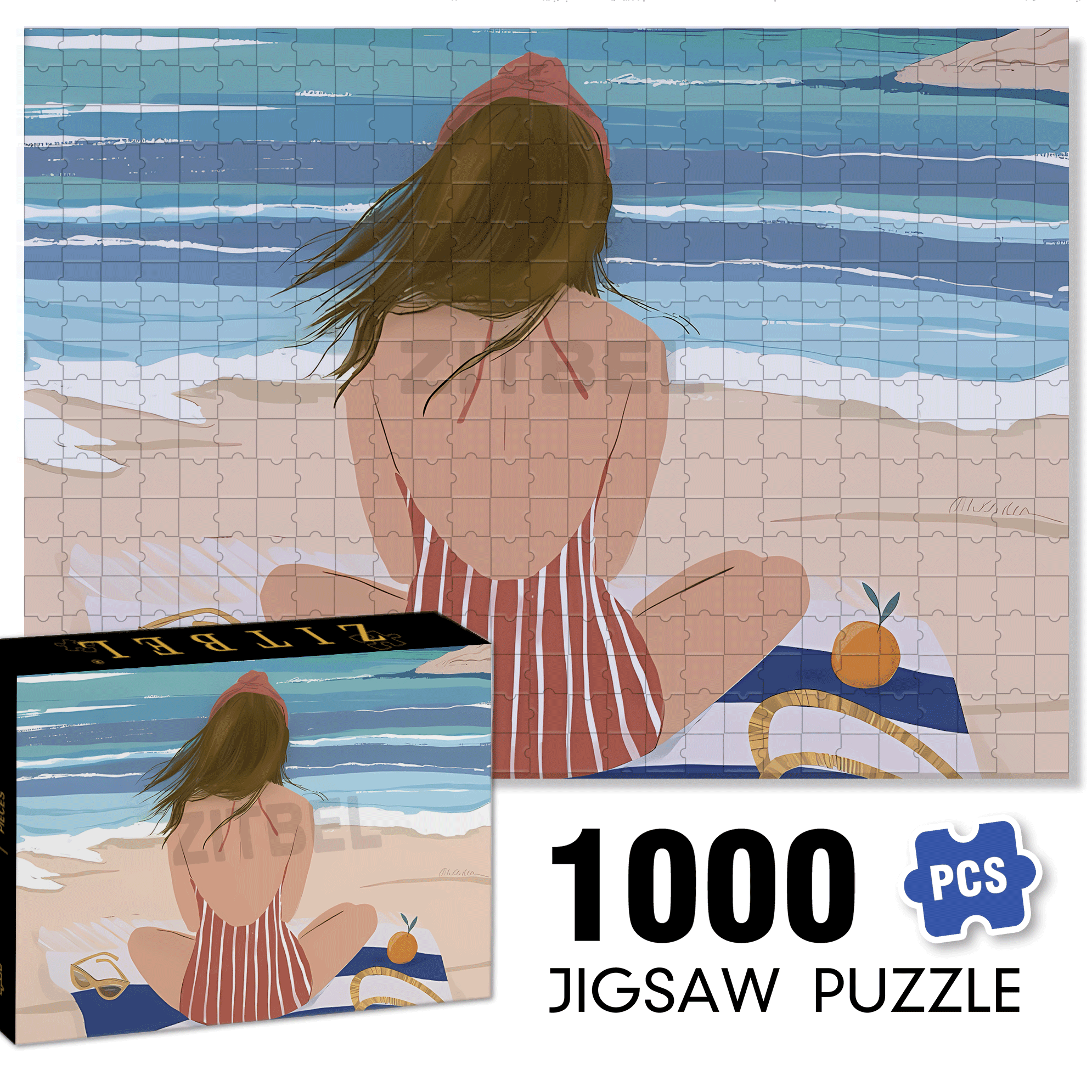Listen To The Sound Of Summer 500pcs/1000pcs Jigsaw Puzzle, Scratch-Resistant, Interactive Family Game & Brain-Boosting DIY Decor, Perfect for Halloween, Christmas & New Year Gifts, Family Puzzle Game