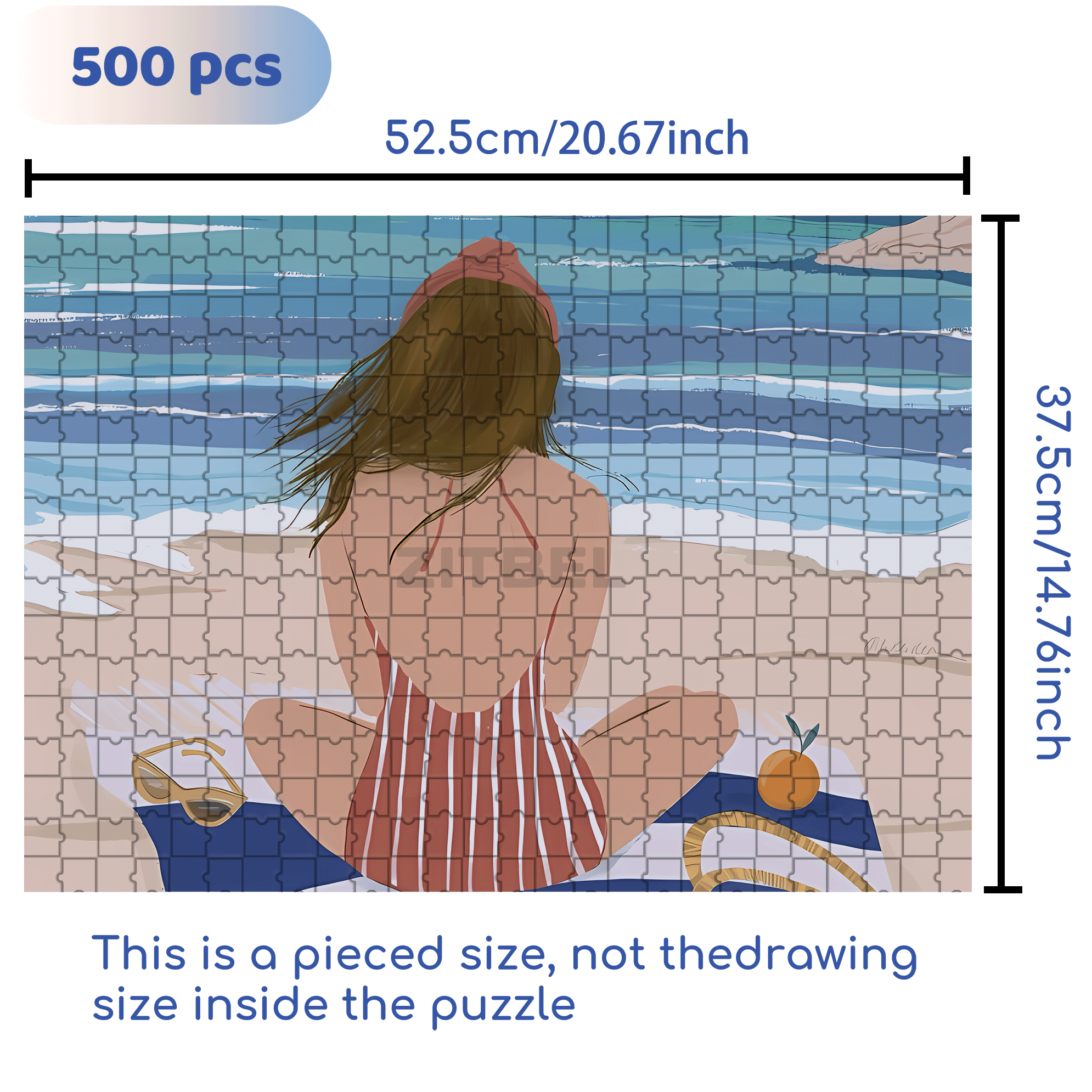 Listen To The Sound Of Summer 500pcs/1000pcs Jigsaw Puzzle, Scratch-Resistant, Interactive Family Game & Brain-Boosting DIY Decor, Perfect for Halloween, Christmas & New Year Gifts, Family Puzzle Game