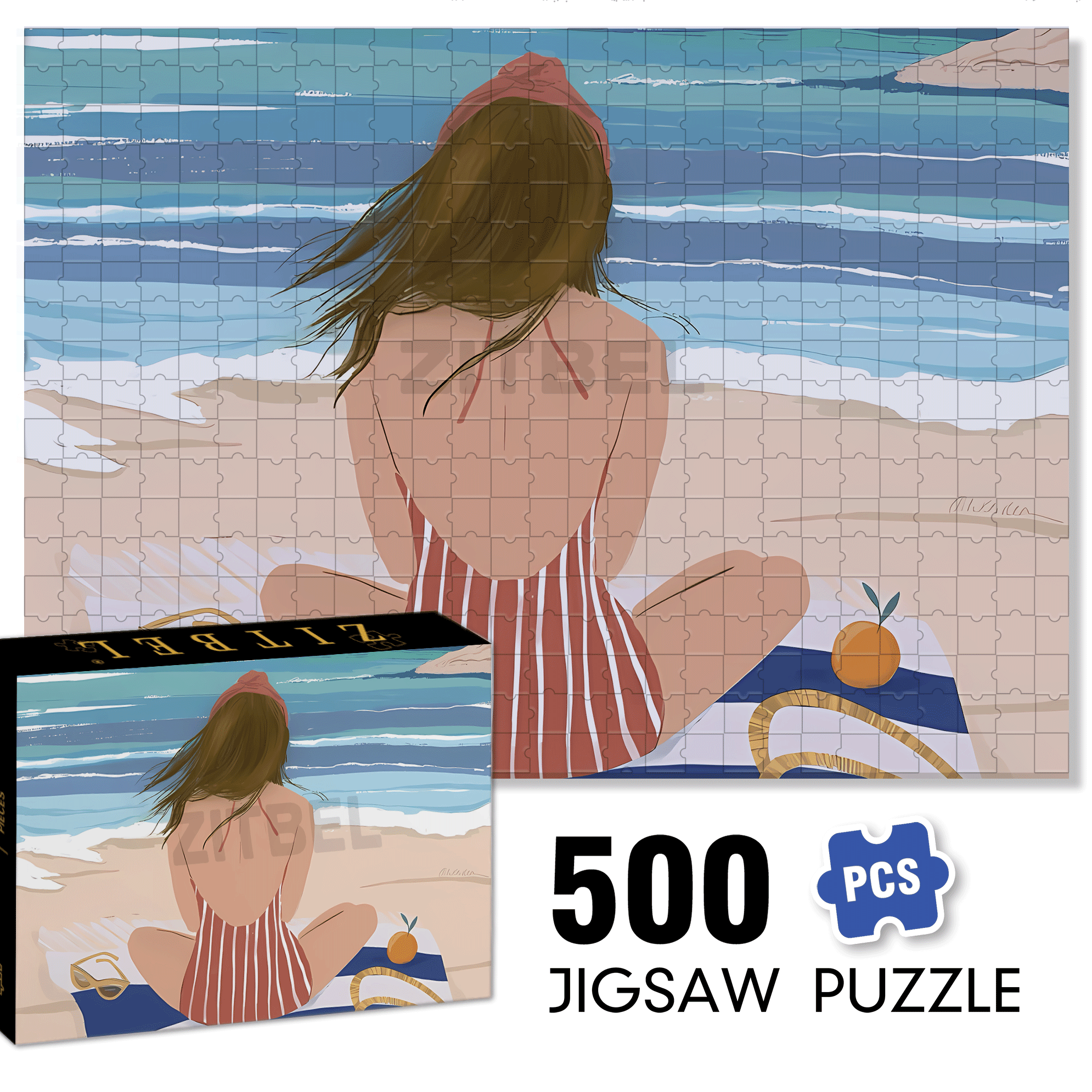 Listen To The Sound Of Summer 500pcs/1000pcs Jigsaw Puzzle, Scratch-Resistant, Interactive Family Game & Brain-Boosting DIY Decor, Perfect for Halloween, Christmas & New Year Gifts, Family Puzzle Game