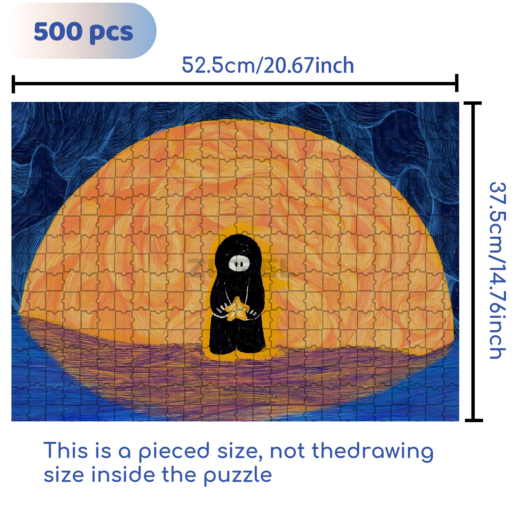 Lonely Mood 500pcs/1000pcs Jigsaw Puzzle, Scratch-Resistant, Interactive Family Game & Brain-Boosting DIY Decor, Perfect for Halloween, Christmas & New Year Gifts, Family Puzzle Game