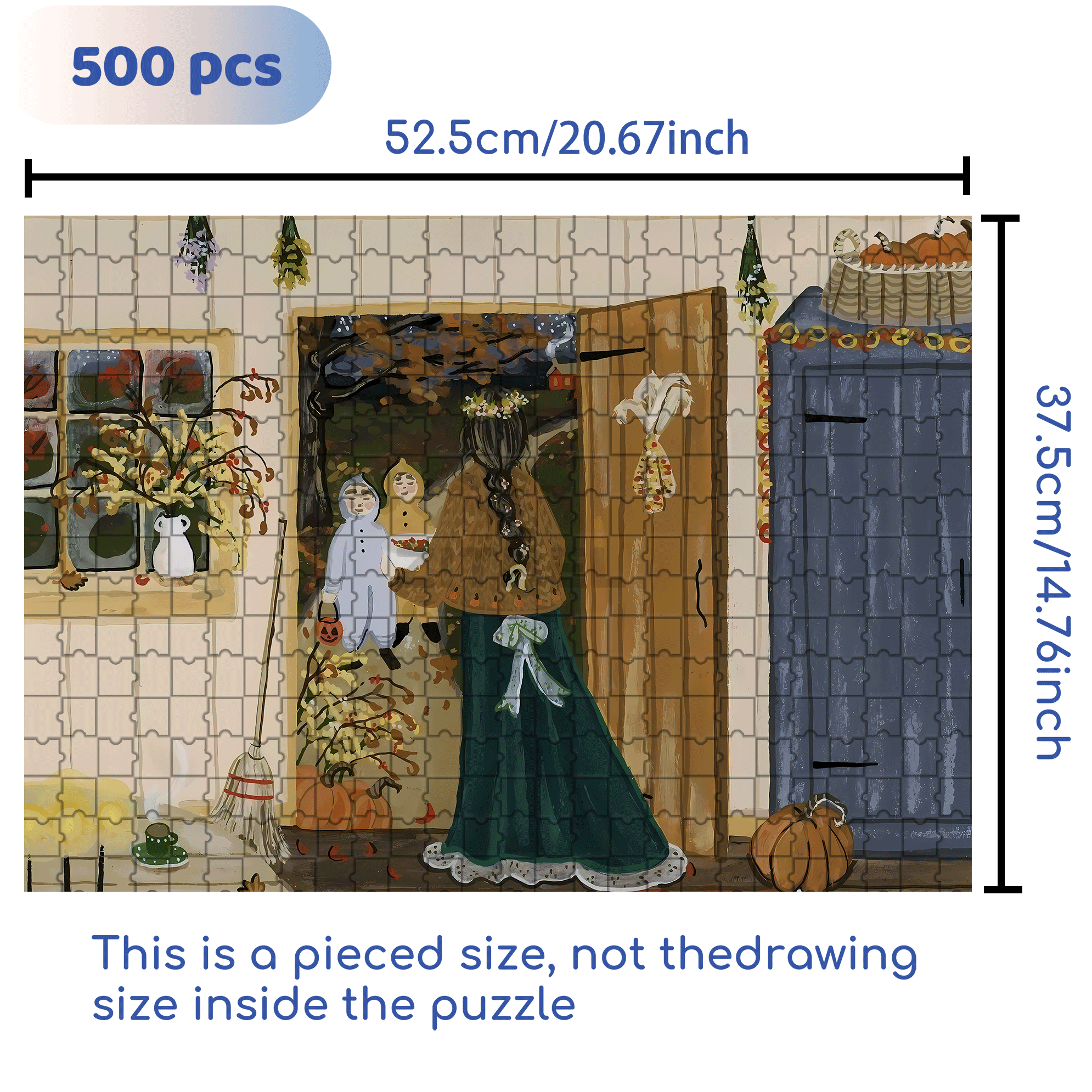 On The Way Home 500pcs/1000pcs Jigsaw Puzzle, Scratch-Resistant, Interactive Family Game & Brain-Boosting DIY Decor, Perfect for Halloween, Christmas & New Year Gifts, Family Puzzle Game