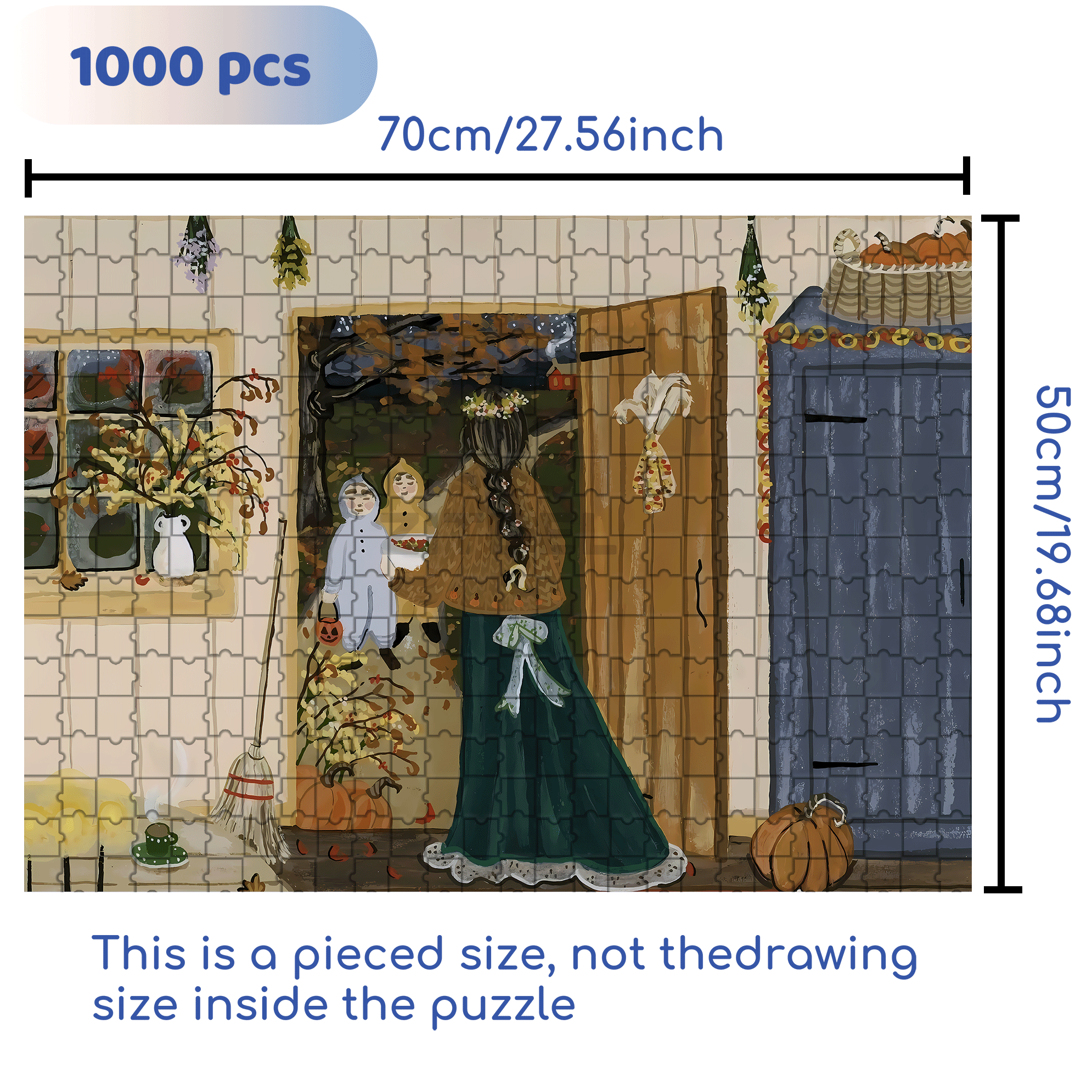 On The Way Home 500pcs/1000pcs Jigsaw Puzzle, Scratch-Resistant, Interactive Family Game & Brain-Boosting DIY Decor, Perfect for Halloween, Christmas & New Year Gifts, Family Puzzle Game
