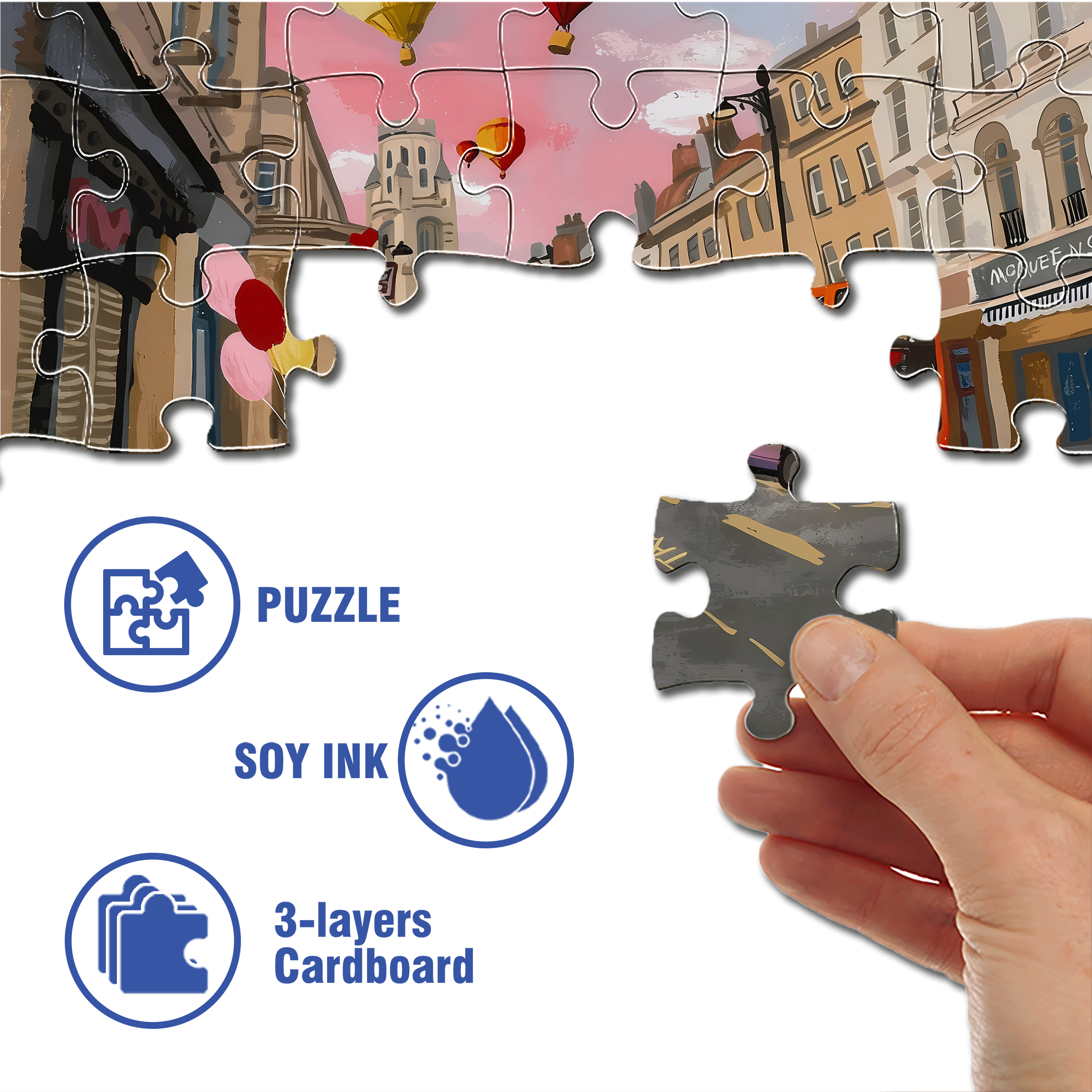 Pink Wedding Day 500pcs/1000pcs Jigsaw Puzzle, Scratch-Resistant, Interactive Family Game & Brain-Boosting DIY Decor, Perfect for Halloween, Christmas & New Year Gifts, Family Puzzle Game