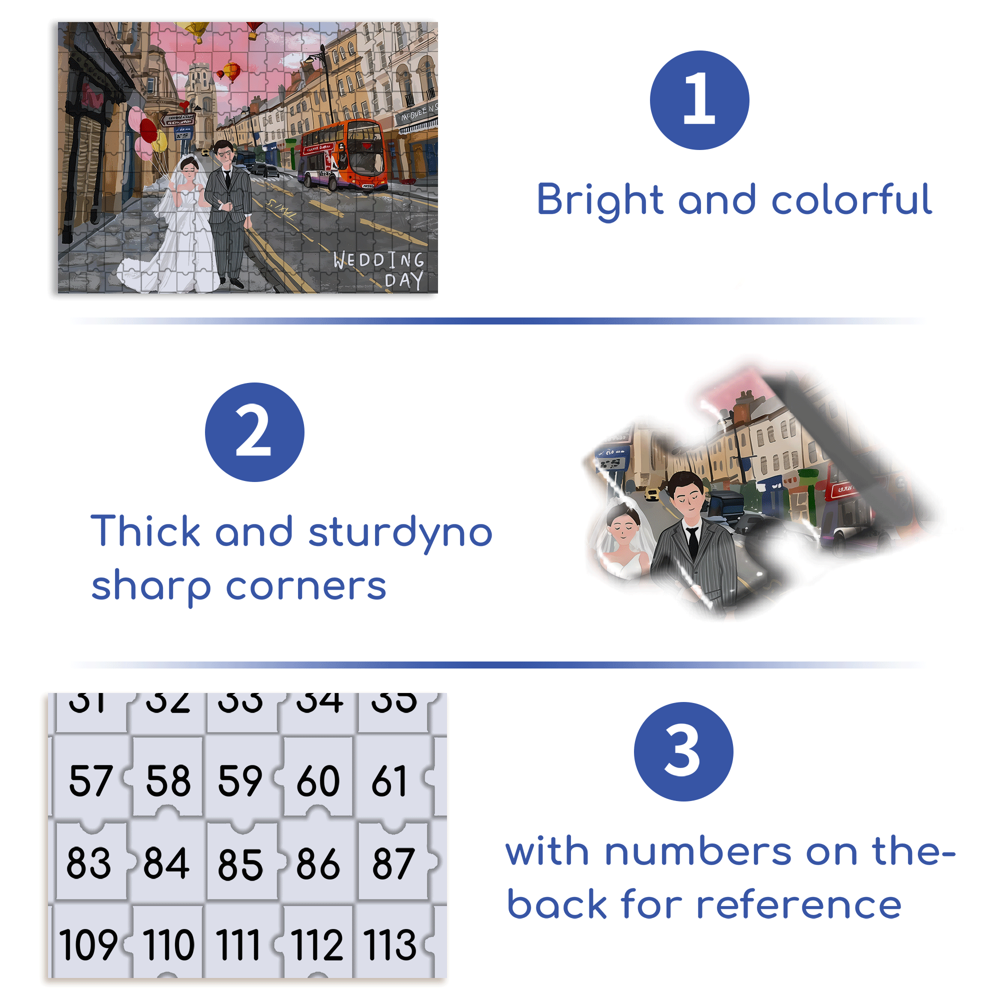 Pink Wedding Day 500pcs/1000pcs Jigsaw Puzzle, Scratch-Resistant, Interactive Family Game & Brain-Boosting DIY Decor, Perfect for Halloween, Christmas & New Year Gifts, Family Puzzle Game
