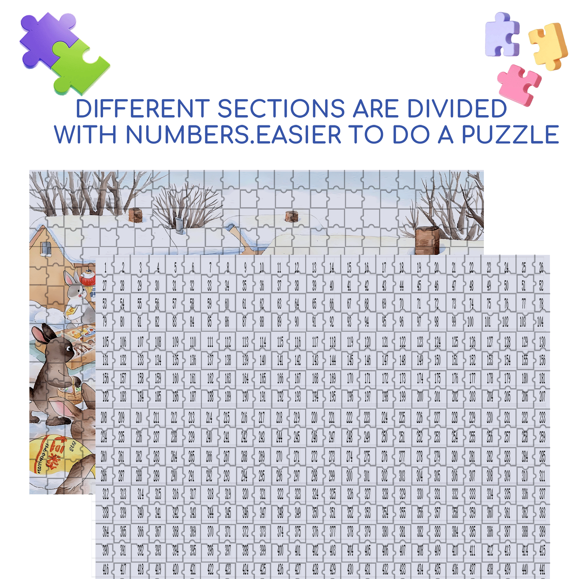 Rural Market 500pcs/1000pcs Jigsaw Puzzle, Scratch-Resistant, Interactive Family Game & Brain-Boosting DIY Decor, Perfect for Halloween, Christmas & New Year Gifts, Family Puzzle Game