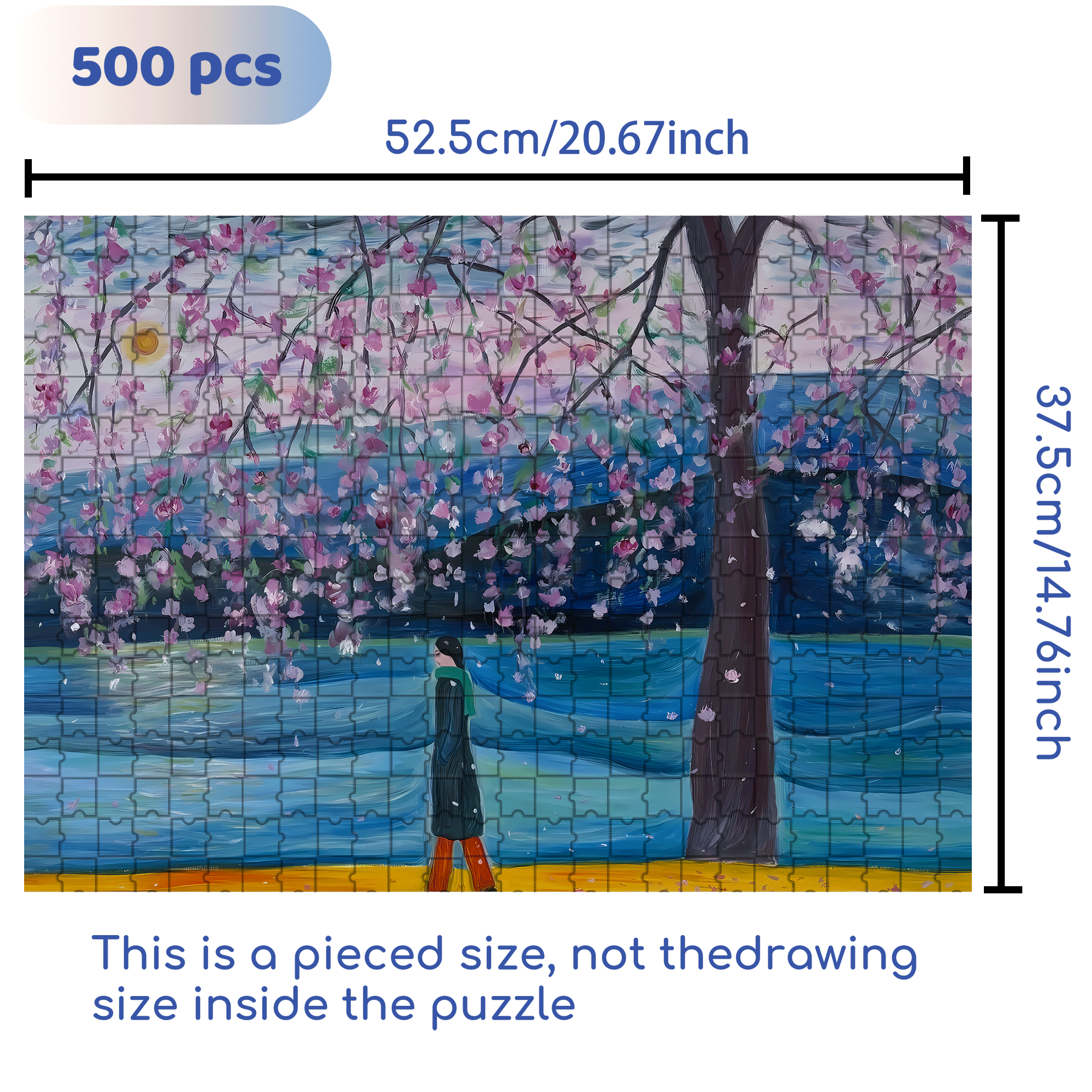 Strolling Through The Bustling City 500pcs/1000pcs Jigsaw Puzzle, Scratch-Resistant, Interactive Family Game & Brain-Boosting DIY Decor, Perfect for Halloween, Christmas & New Year Gifts, Family Puzzle Game