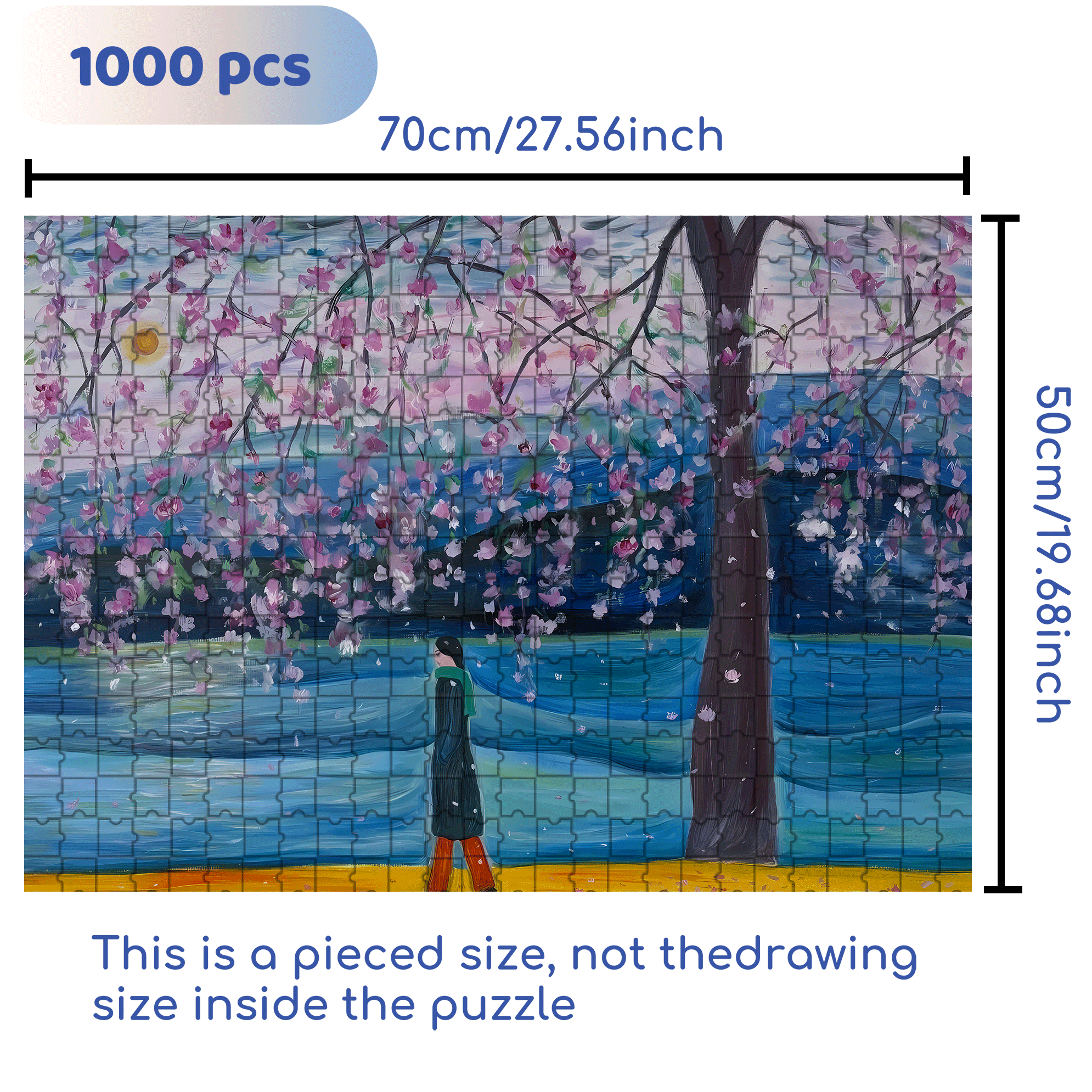 Strolling Through The Bustling City 500pcs/1000pcs Jigsaw Puzzle, Scratch-Resistant, Interactive Family Game & Brain-Boosting DIY Decor, Perfect for Halloween, Christmas & New Year Gifts, Family Puzzle Game