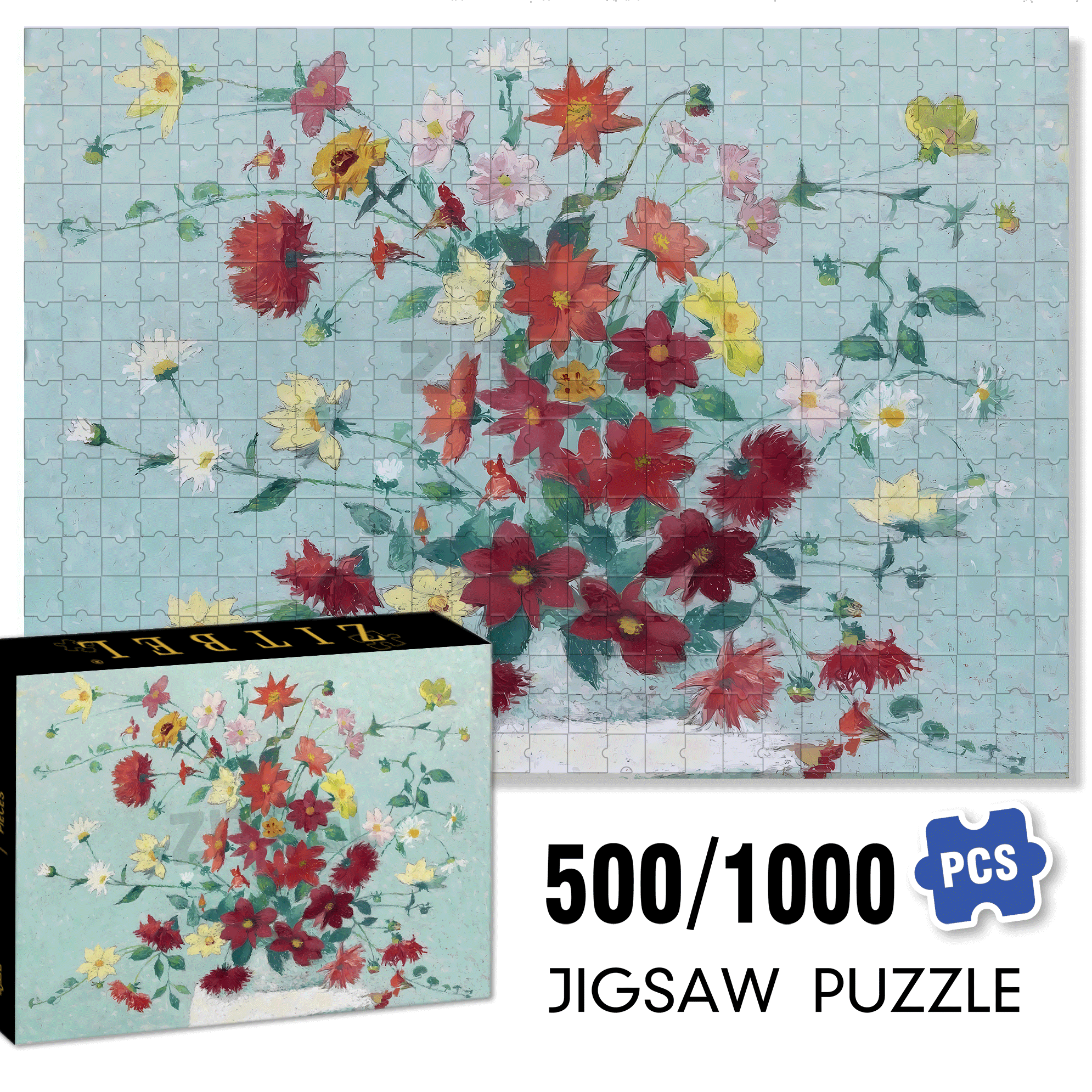 The Beauty Of Nature 7 500pcs/1000pcs Jigsaw Puzzle, Scratch-Resistant, Interactive Family Game & Brain-Boosting DIY Decor, Perfect for Halloween, Christmas & New Year Gifts, Family Puzzle Game