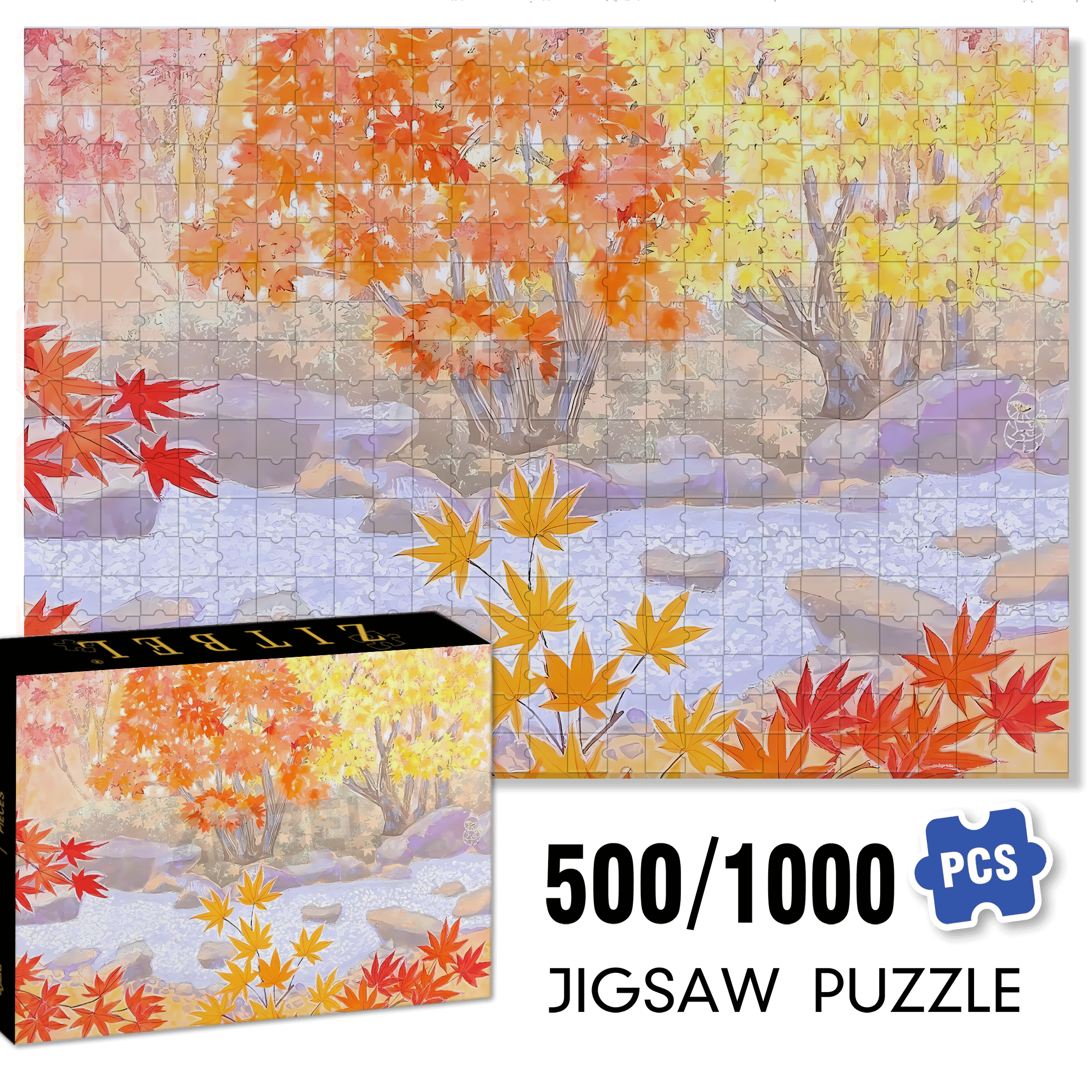 The Beauty Of Nature 9 500pcs/1000pcs Jigsaw Puzzle, Scratch-Resistant, Interactive Family Game & Brain-Boosting DIY Decor, Perfect for Halloween, Christmas & New Year Gifts, Family Puzzle Game