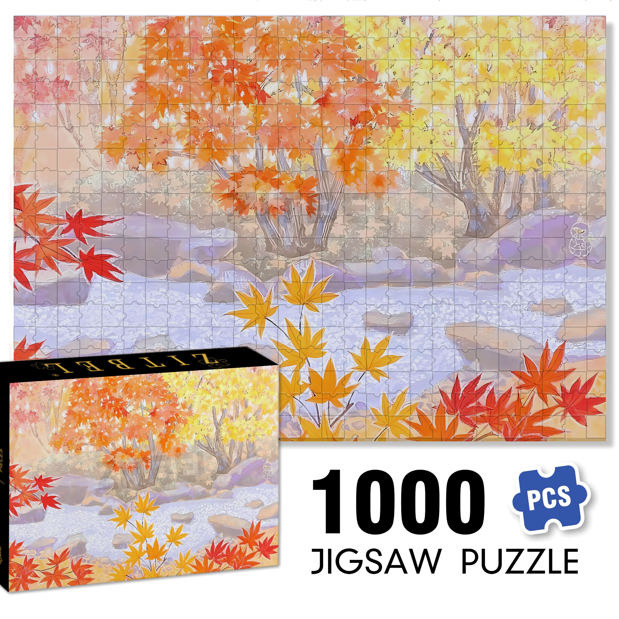 The Beauty Of Nature 9 500pcs/1000pcs Jigsaw Puzzle, Scratch-Resistant, Interactive Family Game & Brain-Boosting DIY Decor, Perfect for Halloween, Christmas & New Year Gifts, Family Puzzle Game