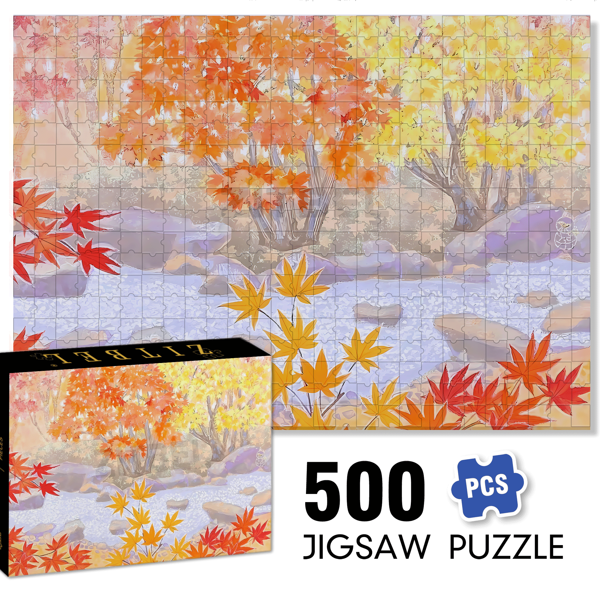 The Beauty Of Nature 9 500pcs/1000pcs Jigsaw Puzzle, Scratch-Resistant, Interactive Family Game & Brain-Boosting DIY Decor, Perfect for Halloween, Christmas & New Year Gifts, Family Puzzle Game