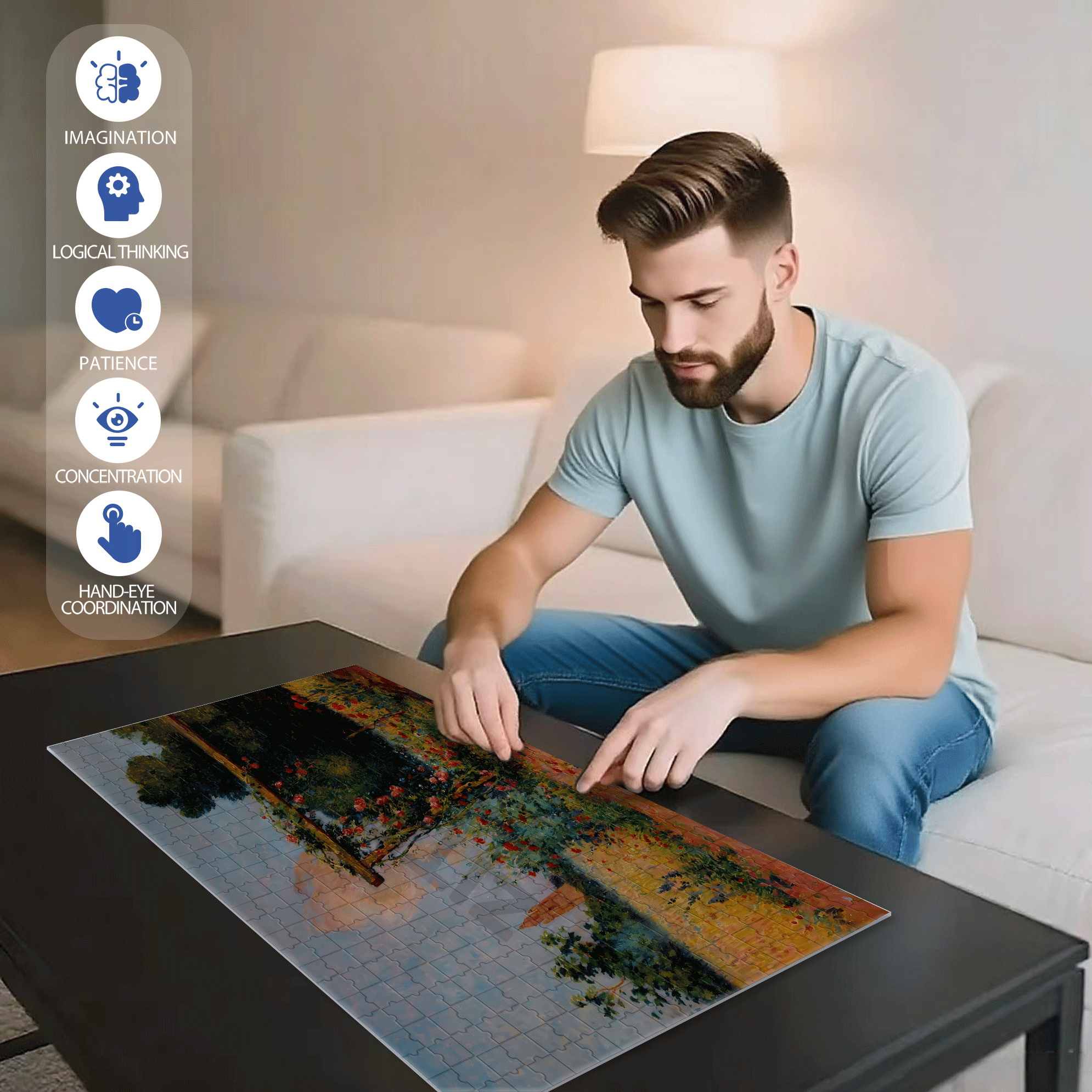 The Boundless World 2 500pcs/1000pcs Jigsaw Puzzle, Scratch-Resistant, Interactive Family Game & Brain-Boosting DIY Decor, Perfect for Halloween, Christmas & New Year Gifts, Family Puzzle Game