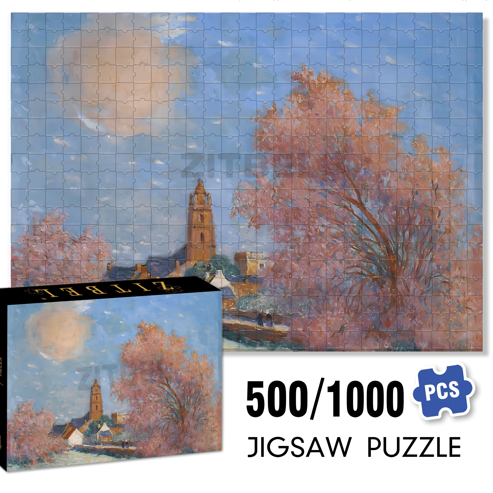 The Boundless World 3 500pcs/1000pcs Jigsaw Puzzle, Scratch-Resistant, Interactive Family Game & Brain-Boosting DIY Decor, Perfect for Halloween, Christmas & New Year Gifts, Family Puzzle Game