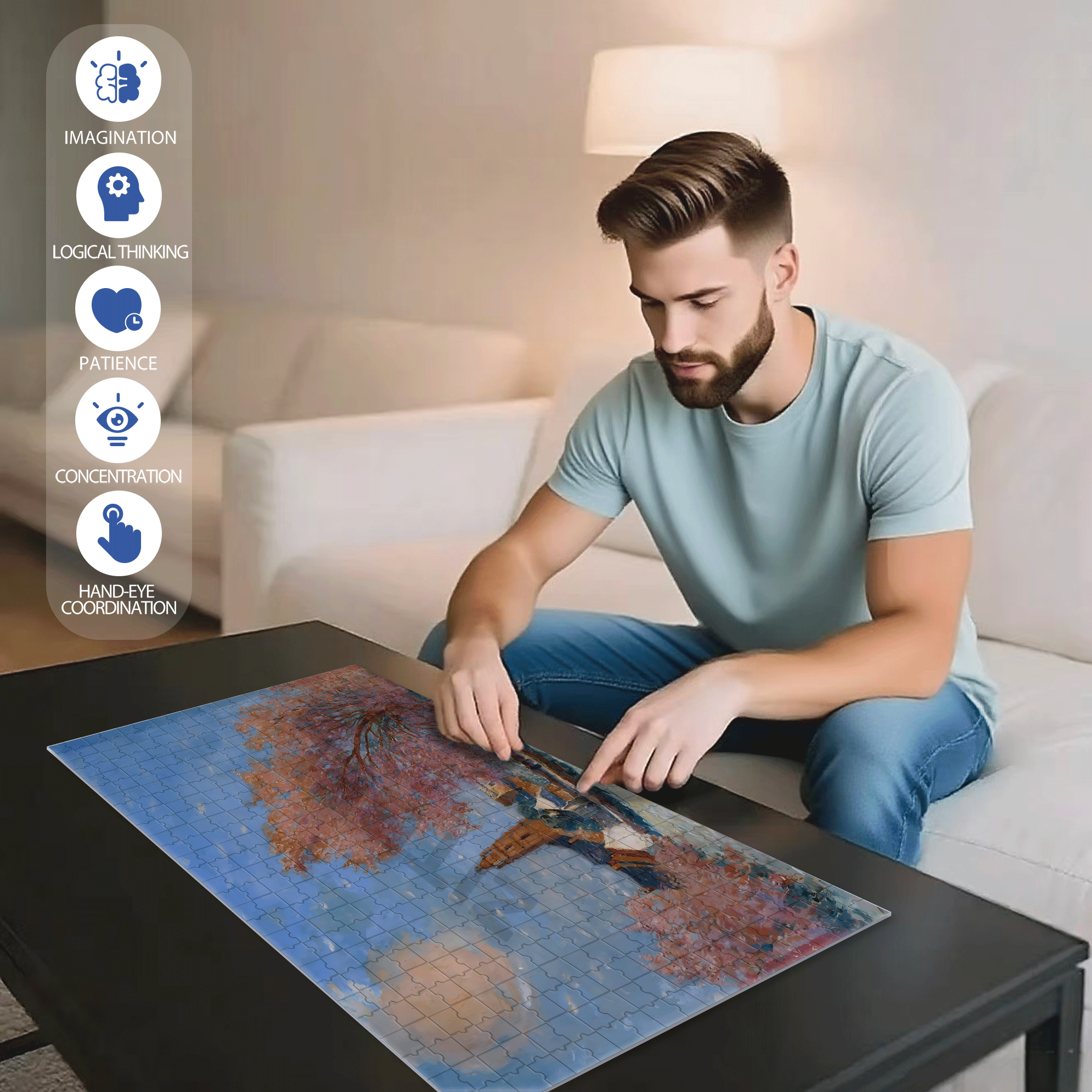 The Boundless World 3 500pcs/1000pcs Jigsaw Puzzle, Scratch-Resistant, Interactive Family Game & Brain-Boosting DIY Decor, Perfect for Halloween, Christmas & New Year Gifts, Family Puzzle Game