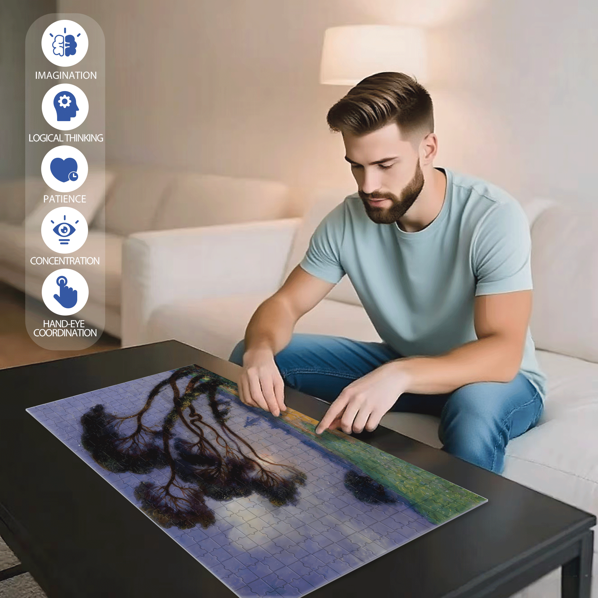 The Boundless World 5 500pcs/1000pcs Jigsaw Puzzle, Scratch-Resistant, Interactive Family Game & Brain-Boosting DIY Decor, Perfect for Halloween, Christmas & New Year Gifts, Family Puzzle Game