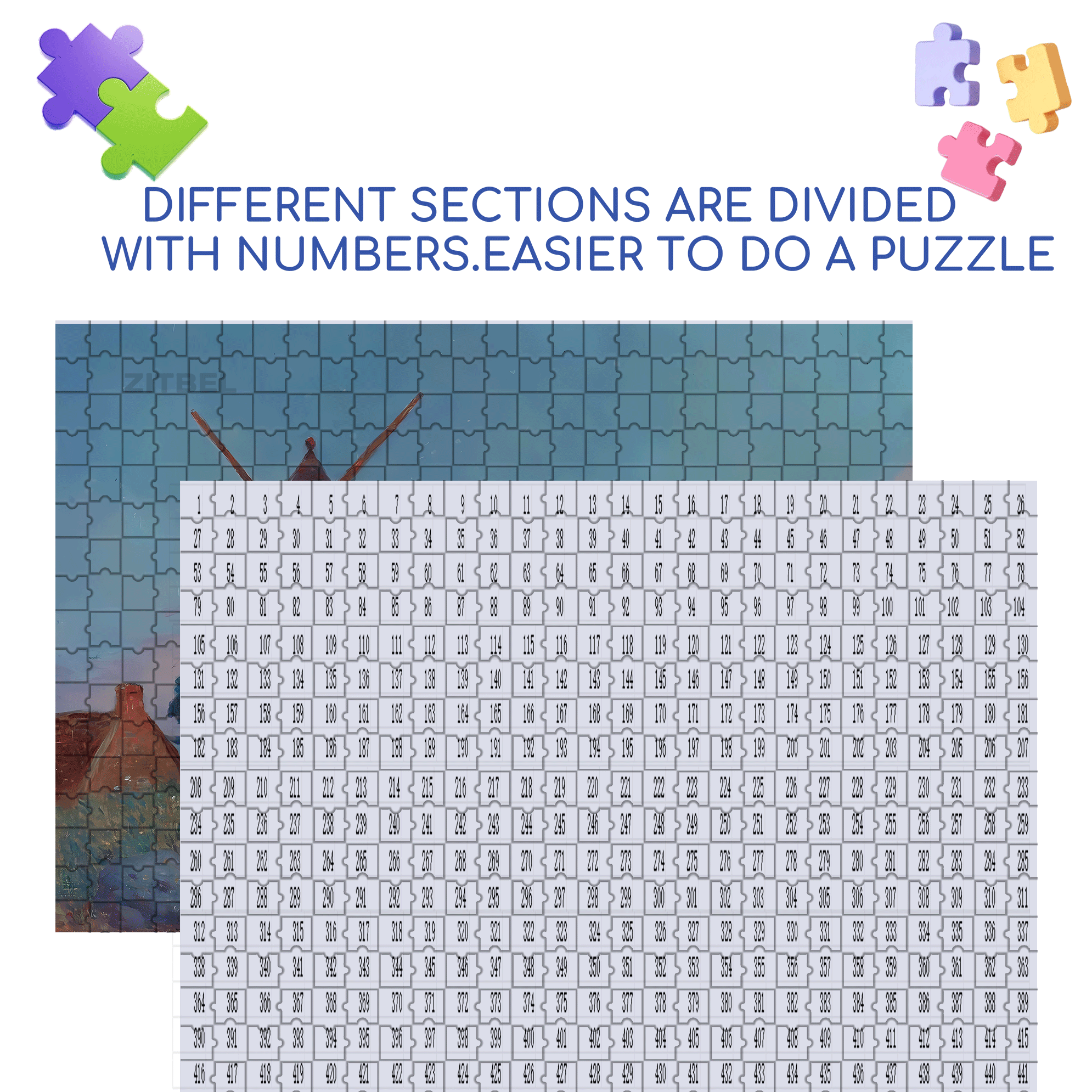 The Boundless World 6 500pcs/1000pcs Jigsaw Puzzle, Scratch-Resistant, Interactive Family Game & Brain-Boosting DIY Decor, Perfect for Halloween, Christmas & New Year Gifts, Family Puzzle Game