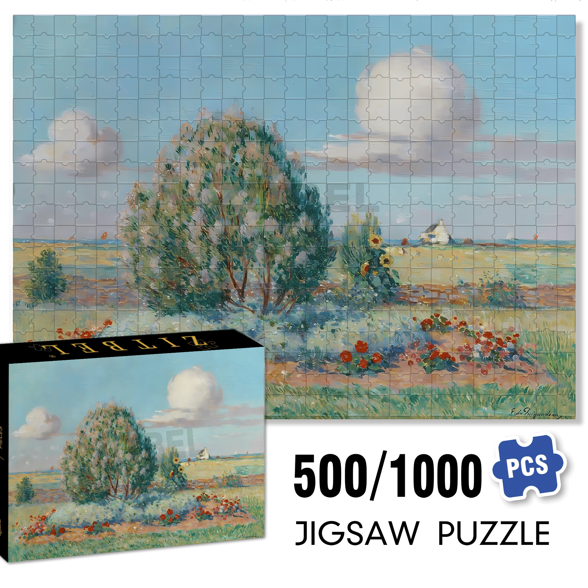 The Boundless World 7 500pcs/1000pcs Jigsaw Puzzle, Scratch-Resistant, Interactive Family Game & Brain-Boosting DIY Decor, Perfect for Halloween, Christmas & New Year Gifts, Family Puzzle Game