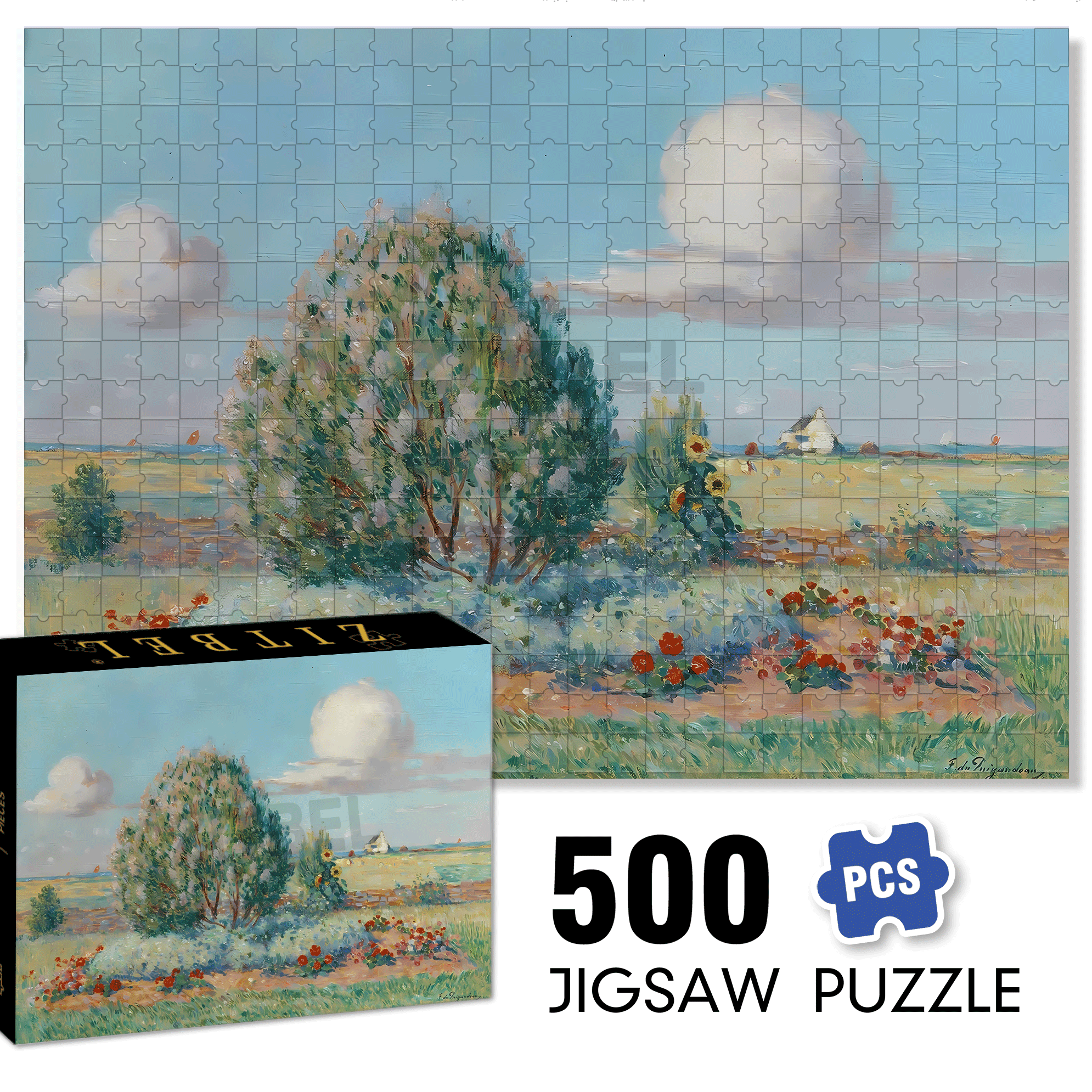 The Boundless World 7 500pcs/1000pcs Jigsaw Puzzle, Scratch-Resistant, Interactive Family Game & Brain-Boosting DIY Decor, Perfect for Halloween, Christmas & New Year Gifts, Family Puzzle Game