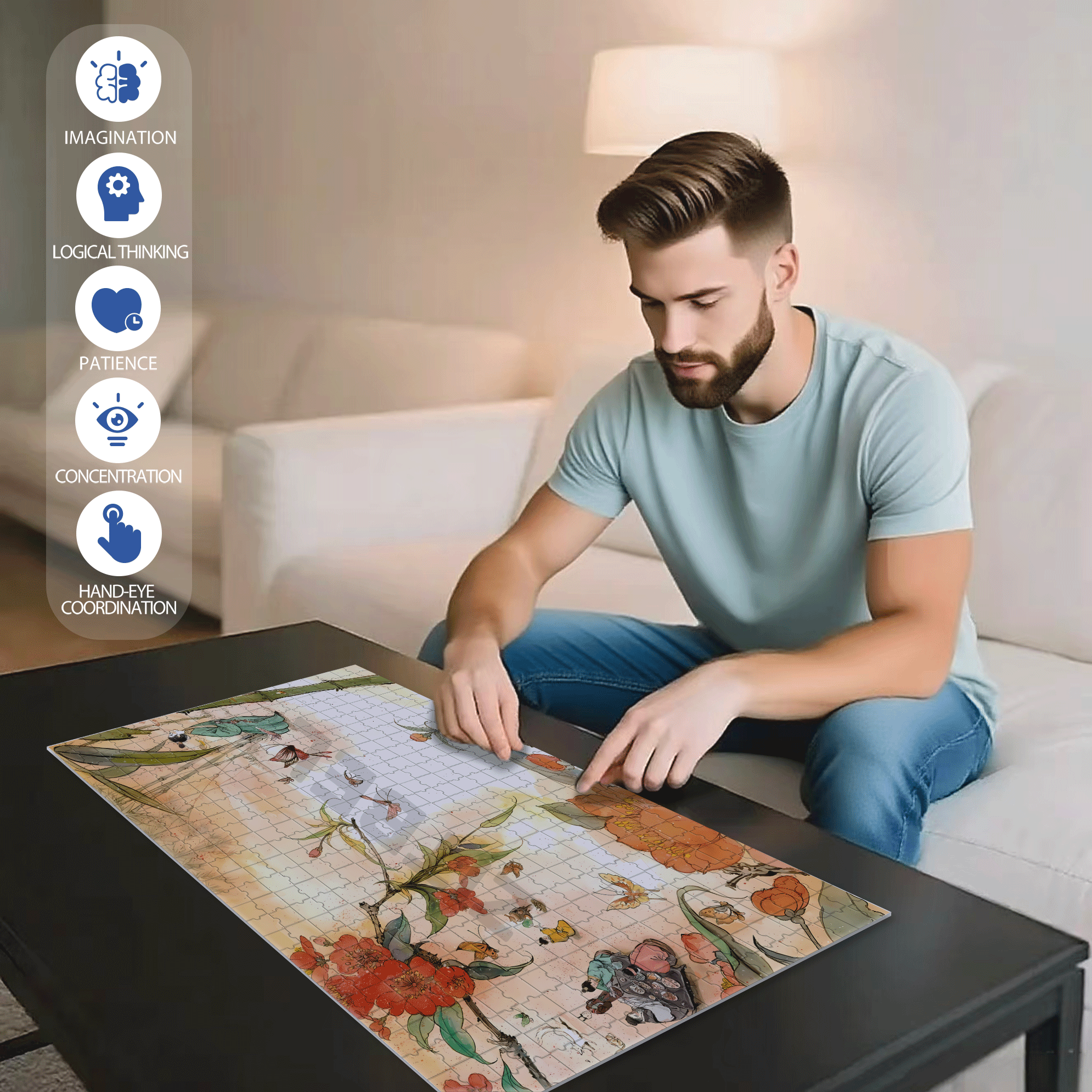 The Rakshasa Kingdom 2 500pcs/1000pcs Jigsaw Puzzle, Scratch-Resistant, Interactive Family Game & Brain-Boosting DIY Decor, Perfect for Halloween, Christmas & New Year Gifts, Family Puzzle Game