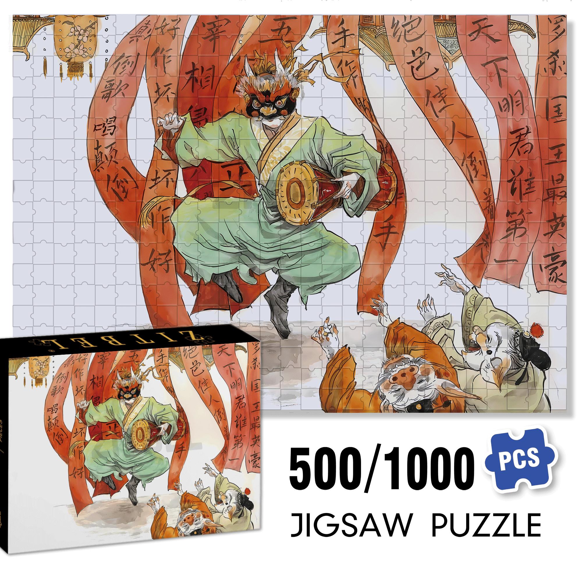 The Rakshasa Kingdom 3 500pcs/1000pcs Jigsaw Puzzle, Scratch-Resistant, Interactive Family Game & Brain-Boosting DIY Decor, Perfect for Halloween, Christmas & New Year Gifts, Family Puzzle Game