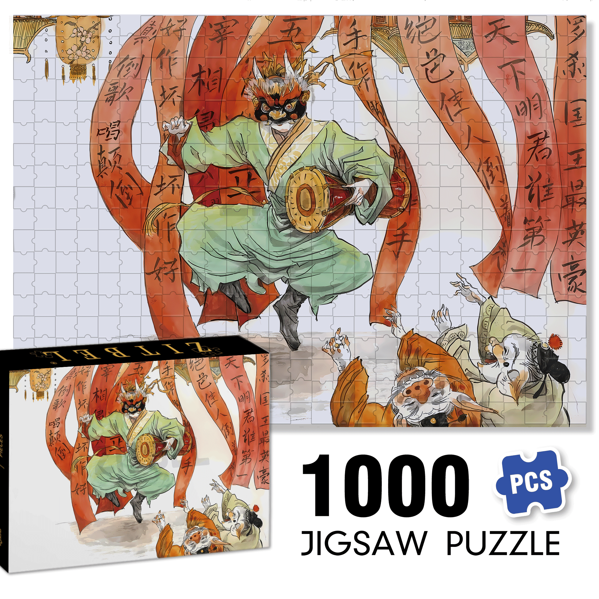 The Rakshasa Kingdom 3 500pcs/1000pcs Jigsaw Puzzle, Scratch-Resistant, Interactive Family Game & Brain-Boosting DIY Decor, Perfect for Halloween, Christmas & New Year Gifts, Family Puzzle Game