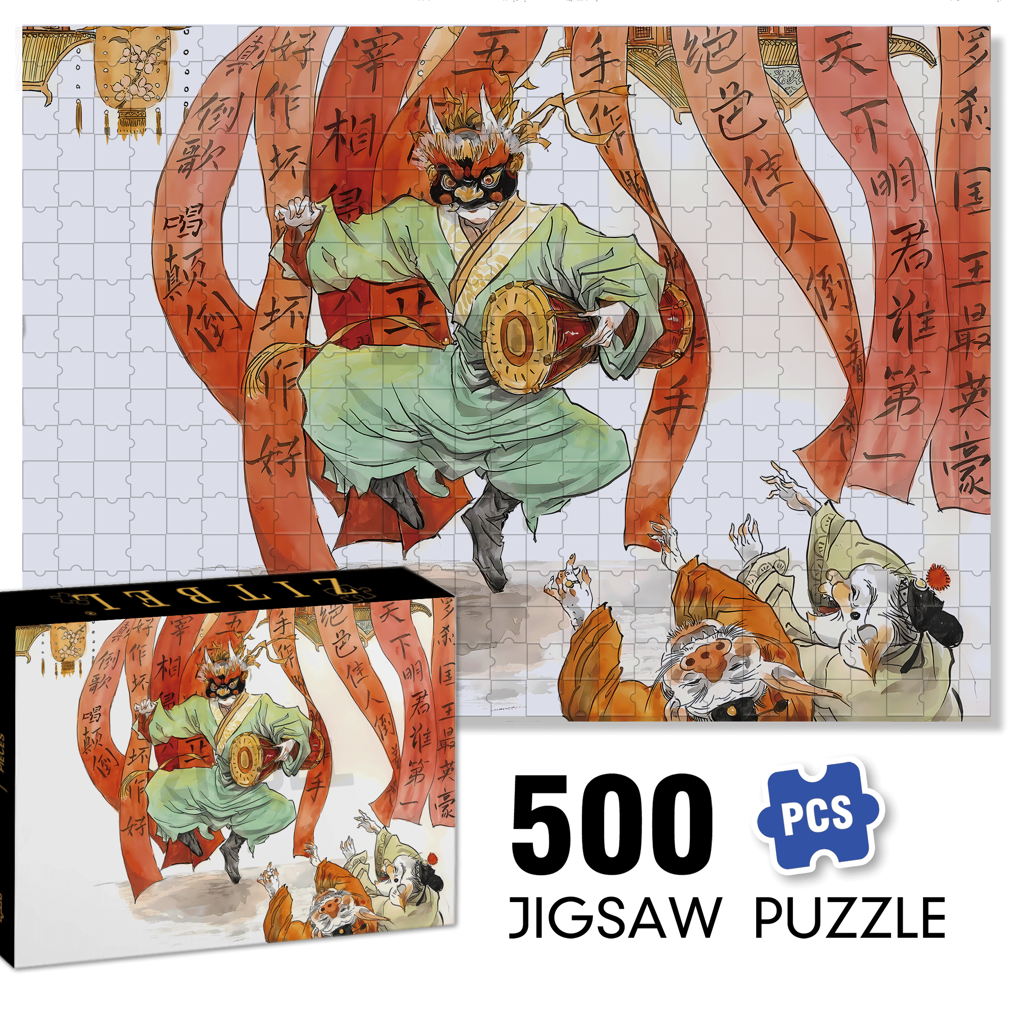 The Rakshasa Kingdom 3 500pcs/1000pcs Jigsaw Puzzle, Scratch-Resistant, Interactive Family Game & Brain-Boosting DIY Decor, Perfect for Halloween, Christmas & New Year Gifts, Family Puzzle Game