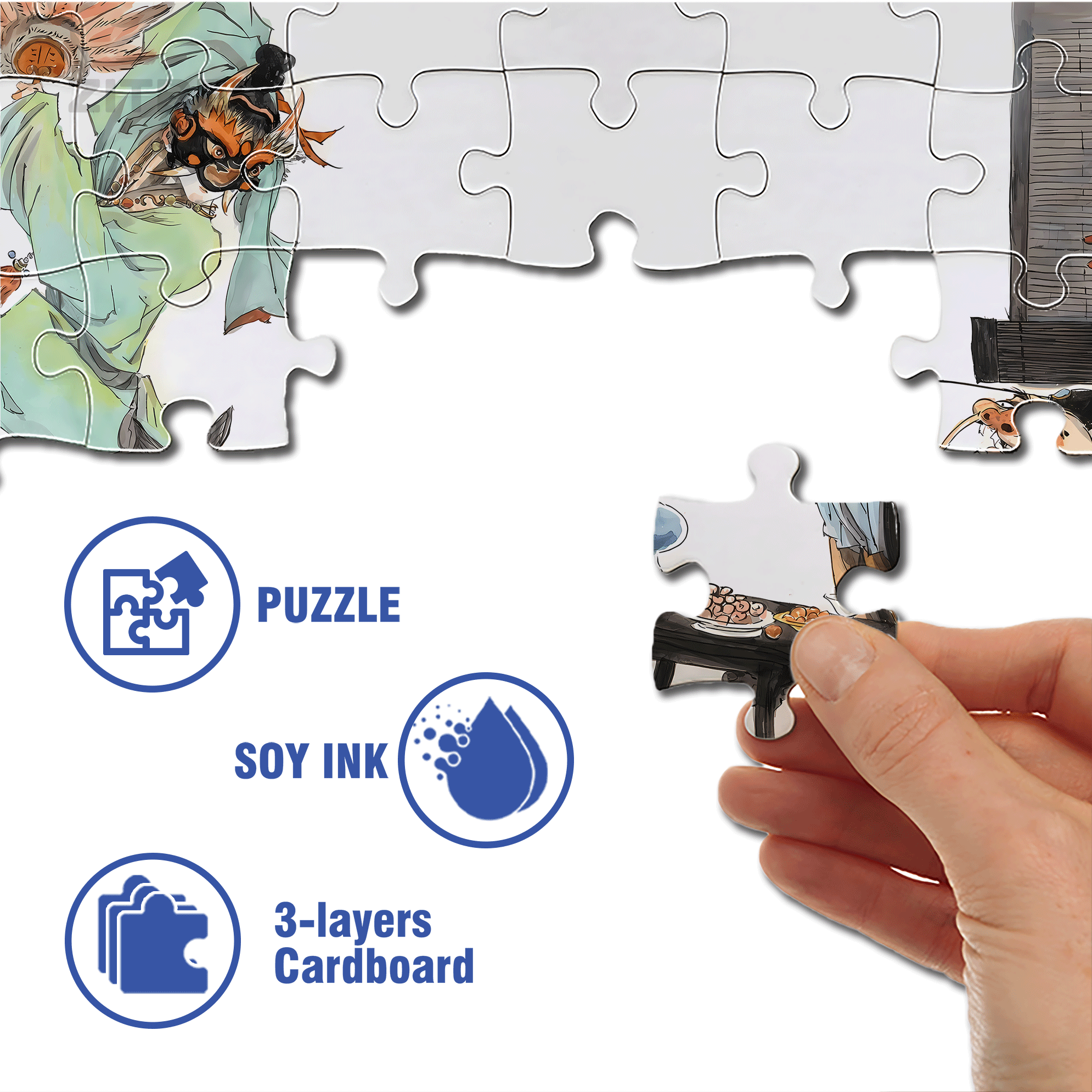 The Rakshasa Kingdom 4 500pcs/1000pcs Jigsaw Puzzle, Scratch-Resistant, Interactive Family Game & Brain-Boosting DIY Decor, Perfect for Halloween, Christmas & New Year Gifts, Family Puzzle Game